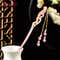 Majestique Elegant Chinese Style Hair Stick for Bun & Juda with Dangling Beads - Pink