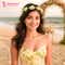 Majestique Multicolor Pastel Floral Hair Tiara Crown with Pearls