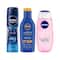 Nivea Water Lily & Oil Body Wash and Fresh Active Deodorant, Sun Lotion Summer Essential Combo