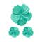Majestique Flower Hair Clutcher Clips with Glitter Detailing - Turquoise (3 pcs)