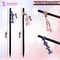 Majestique Wooden Hair Sticks with Pink and Blue Charms (2 pcs)