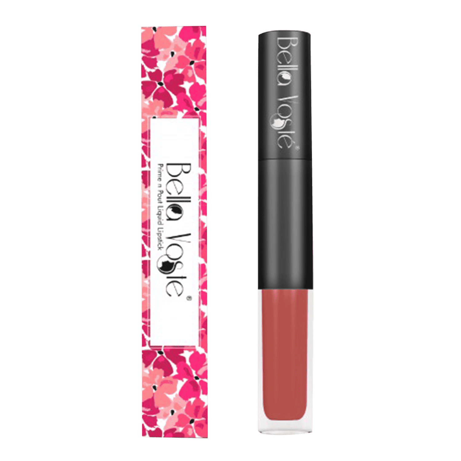 Bella Voste | Prime & Pout Liquid Lipstick Bitter Sweet (06) (1.1gm & 1.6ml)