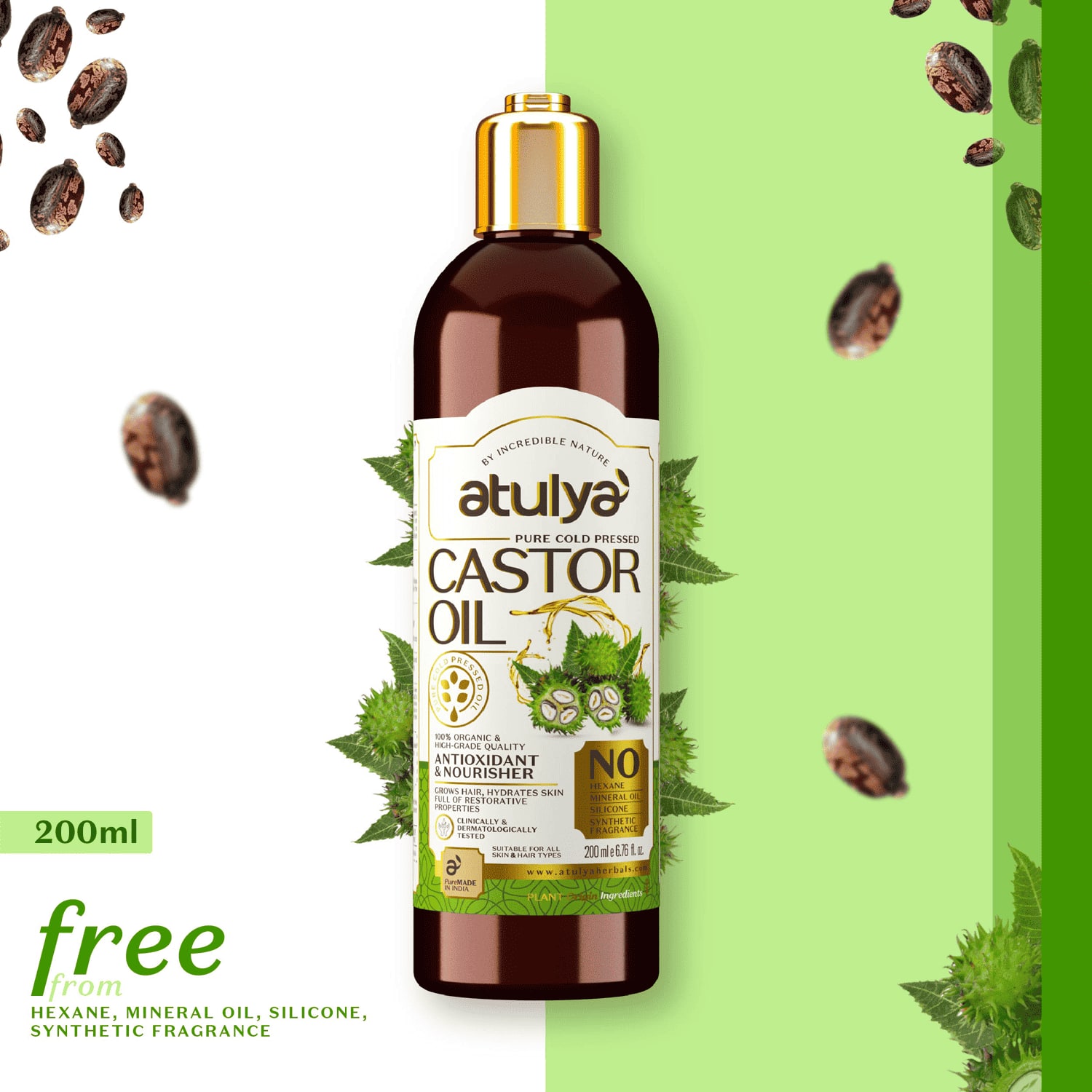 Atulya | Atulya Castor Coldpress Oil (200ml)