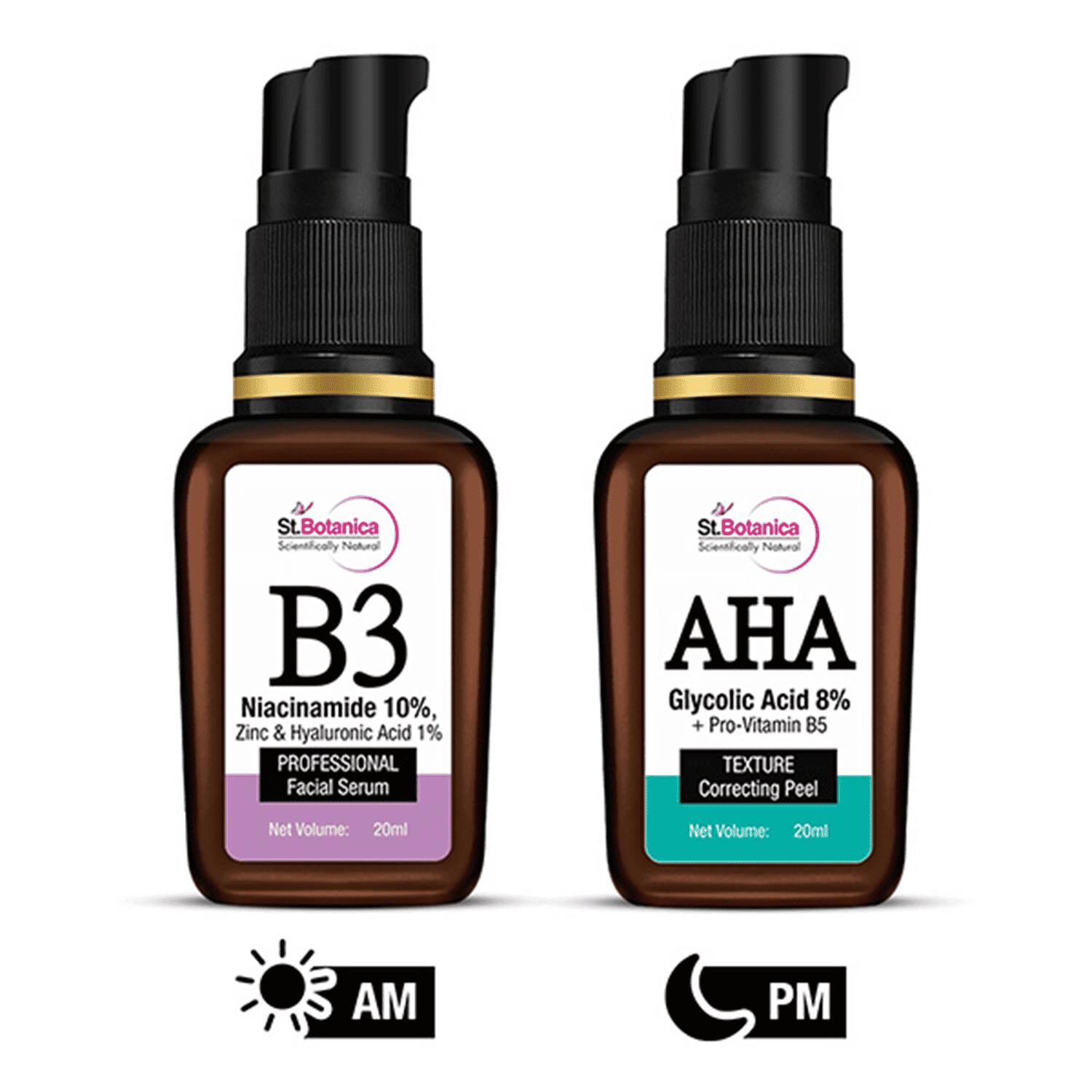 St.Botanica | St.Botanica Niacinamine 5% Face Serum + Glycolic Acid 8% Serum Combo - (2 Pcs)