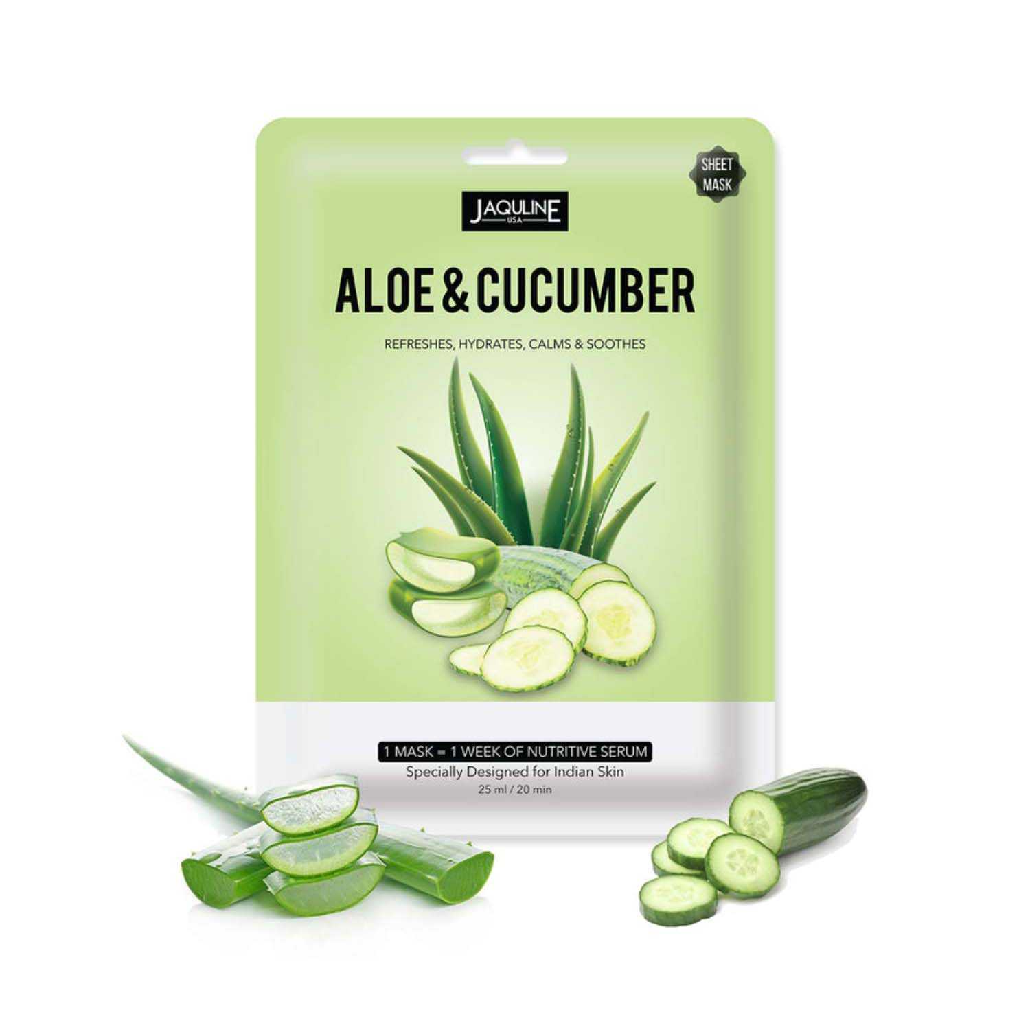 Jaquline USA | Jaquline USA Aloe & Cucumber Sheet Mask - (25ml)
