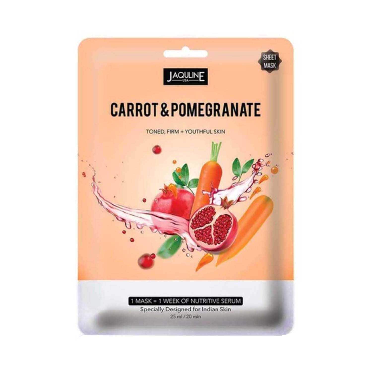 Jaquline USA | Jaquline USA Carrot And Pomegranate Sheet Mask - (25ml)