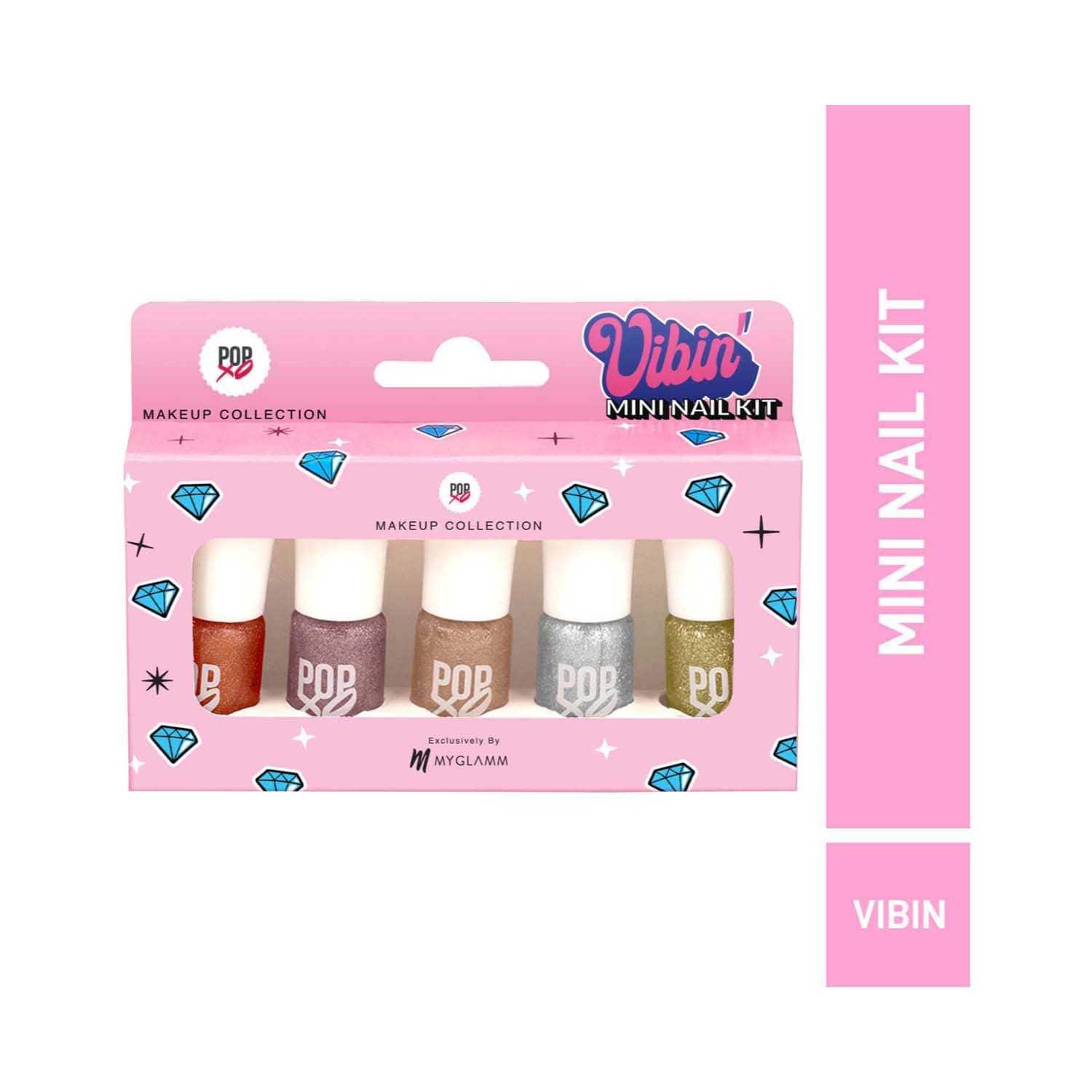 MYGLAMM | MyGlamm Popxo Makeup Collection Mini Nail Polish Kit - Vibin (5 Pcs)