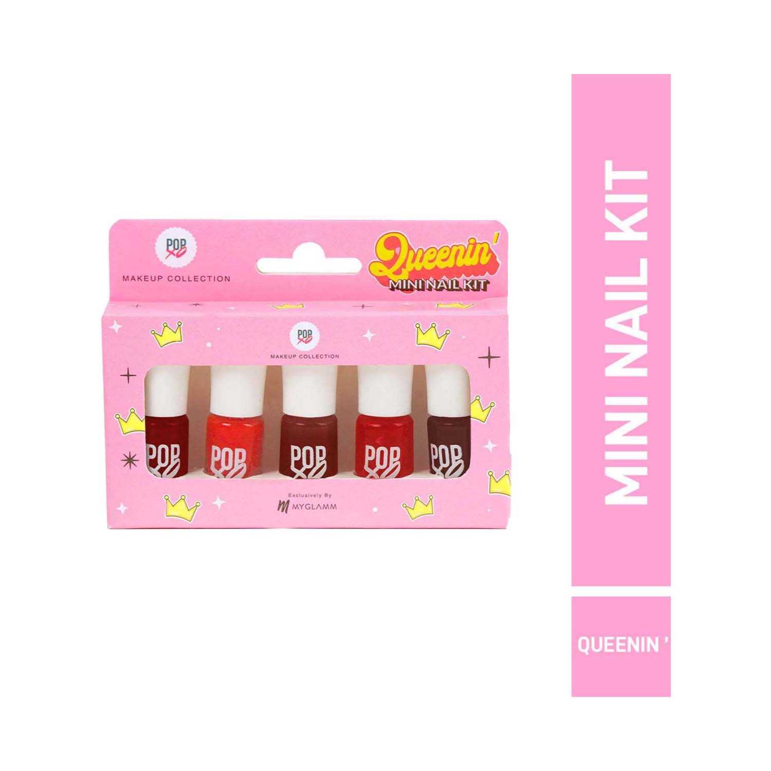MYGLAMM | MyGlamm Popxo Makeup Collection Mini Nail Polish Kit - Queenin (5 Pcs)
