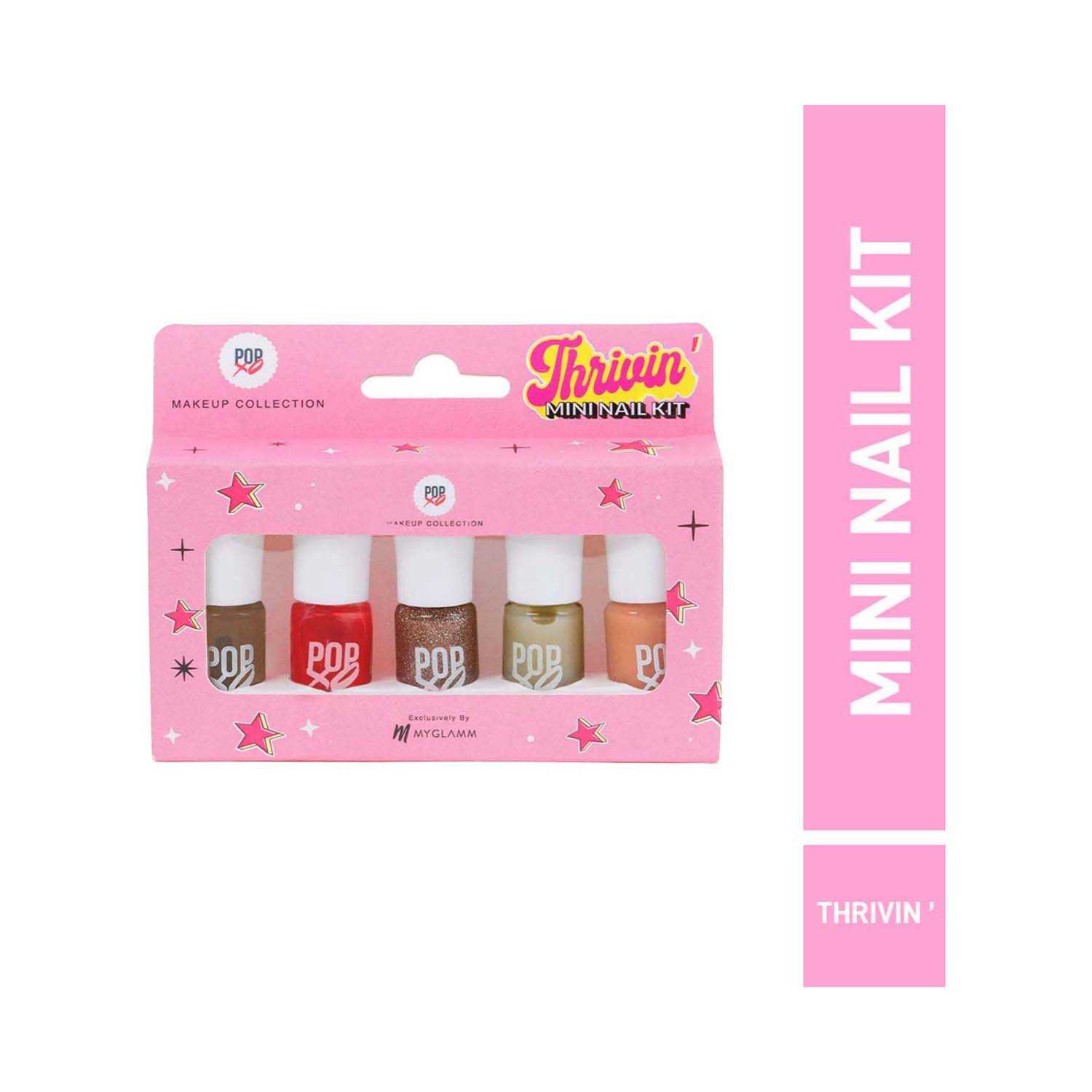MYGLAMM | MyGlamm Popxo Makeup Collection Mini Nail Polish Kit - Thrivin (5 Pcs)