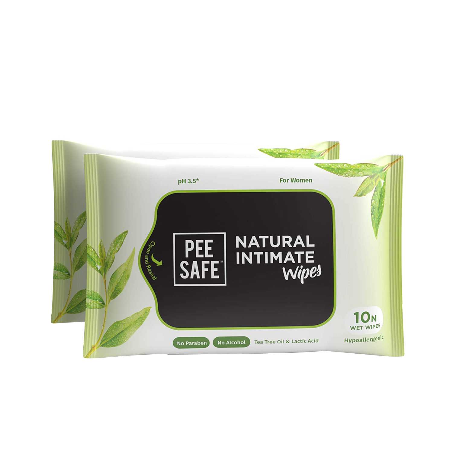 Pee Safe Natural Intimate Wipes for Women (10Pcs)