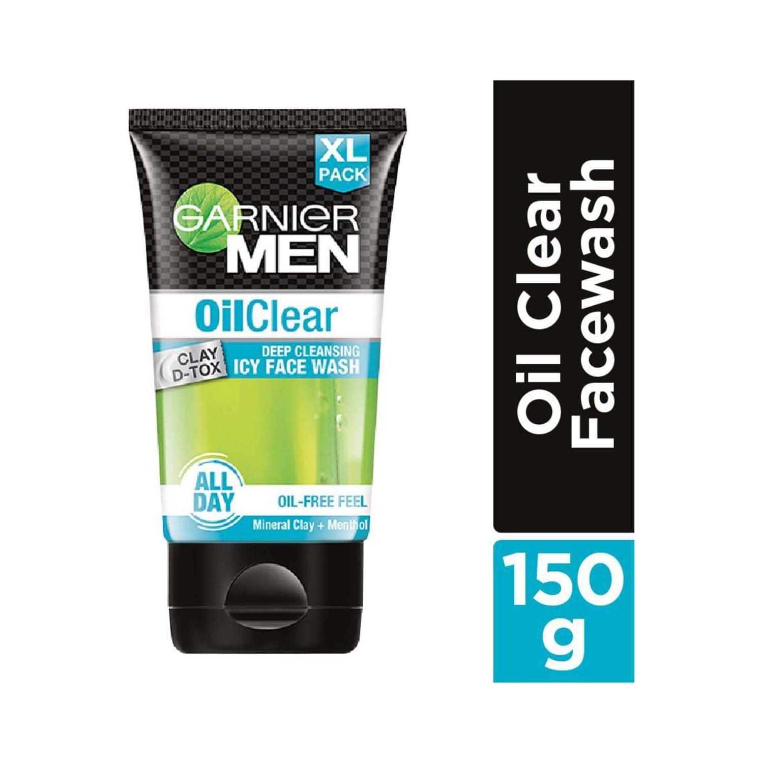 Garnier | Garnier Men Oil Clear Clay D-Tox Deep Cleansing Icy Face Wash (150g)
