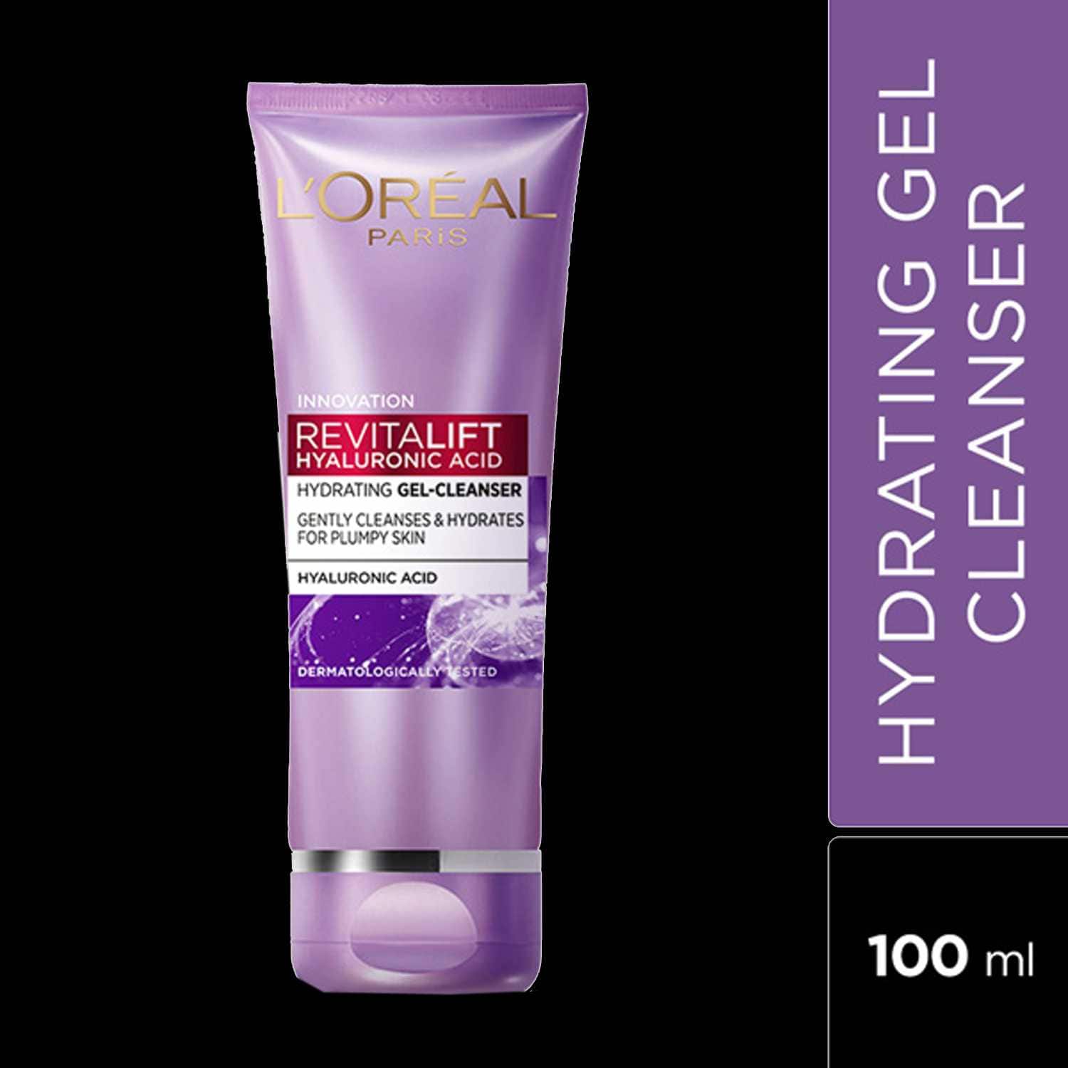 L'Oreal Paris | L’Oréal Paris Revitalift Hyaluronic Acid Hydrating Gel Cleanser, 100 ml | Gentle Facewash for women | Cleanses impurities & makeup residue 100ml