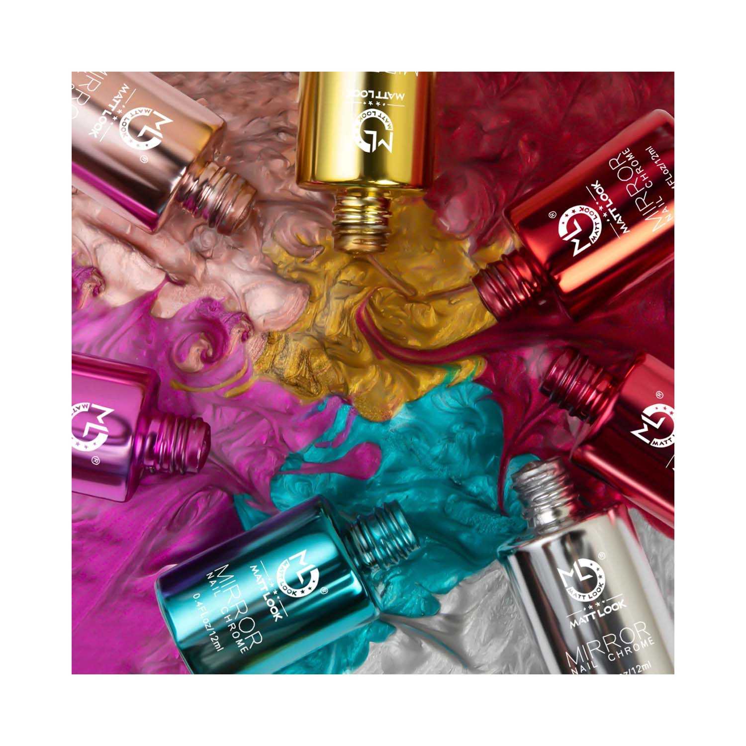 Matt Look | Matt Look Shine Like Mirror Nail Chrome - 03 Red-A (12ml)