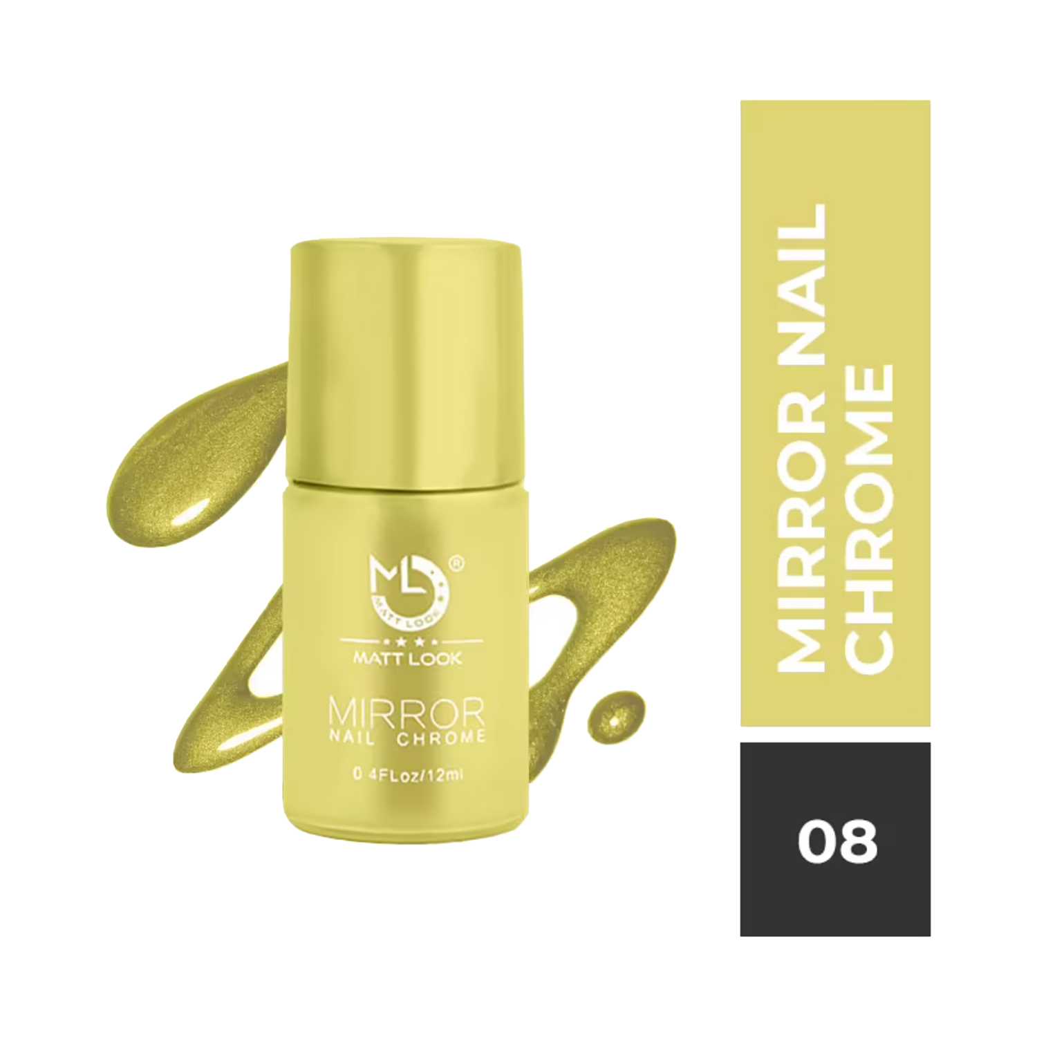 Matt Look | Matt Look Shine Like Mirror Nail Chrome - 08 Gold-B (12ml)