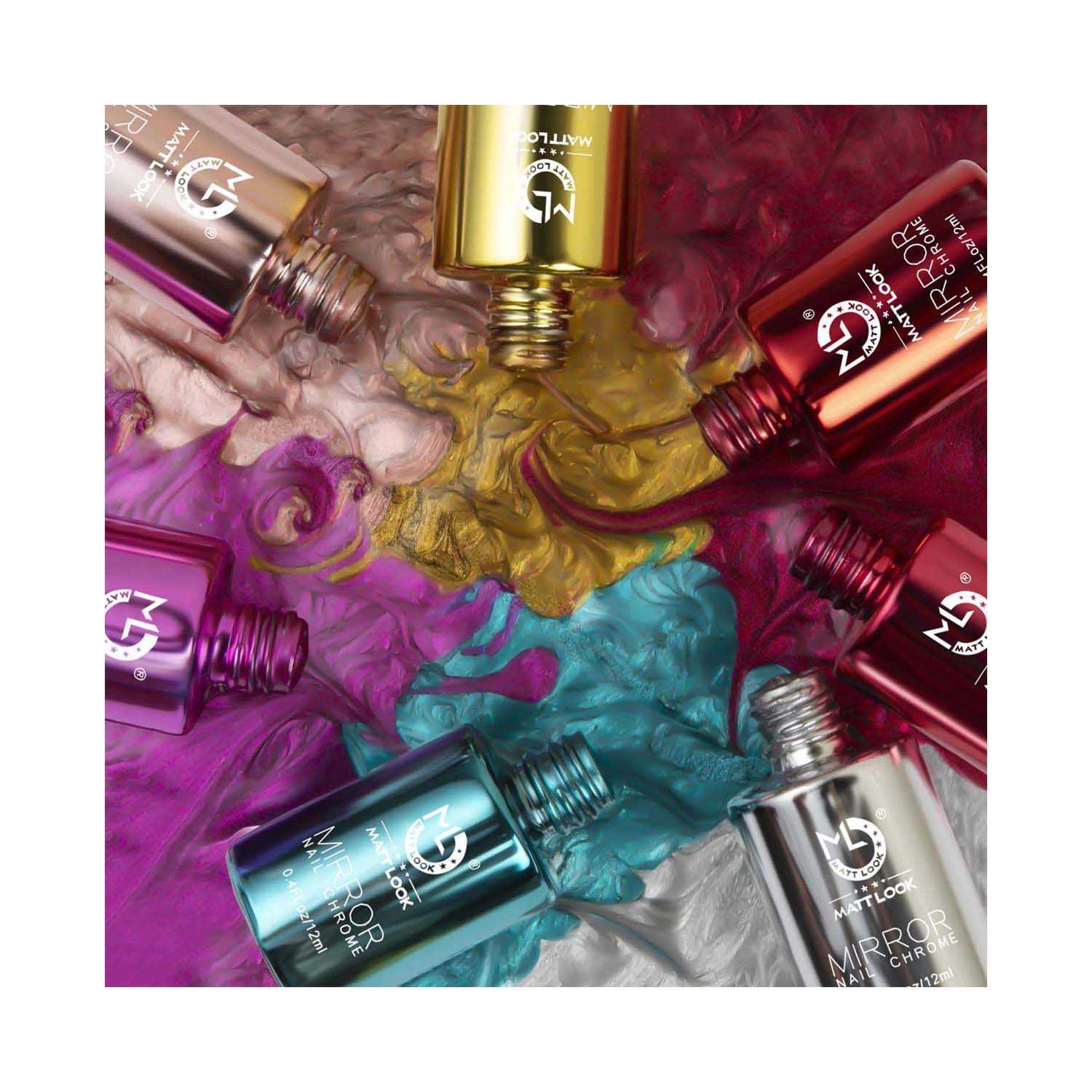 Matt Look | Matt Look Shine Like Mirror Nail Chrome - 09 Red-B (12ml)
