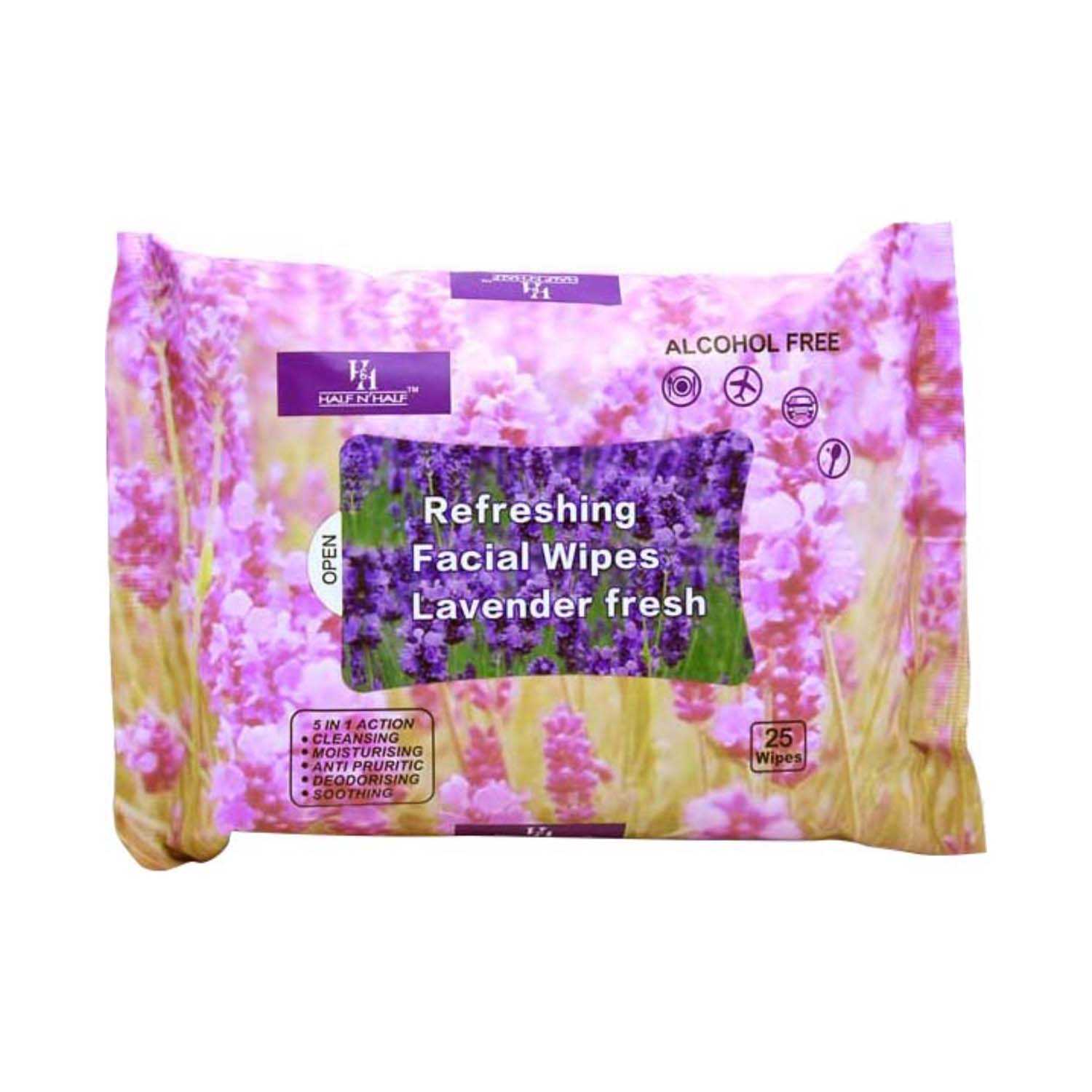 Half N Half | Half N Half Refreshing Lavender Fresh Facial & Makeup Wipes - (25 Pcs)