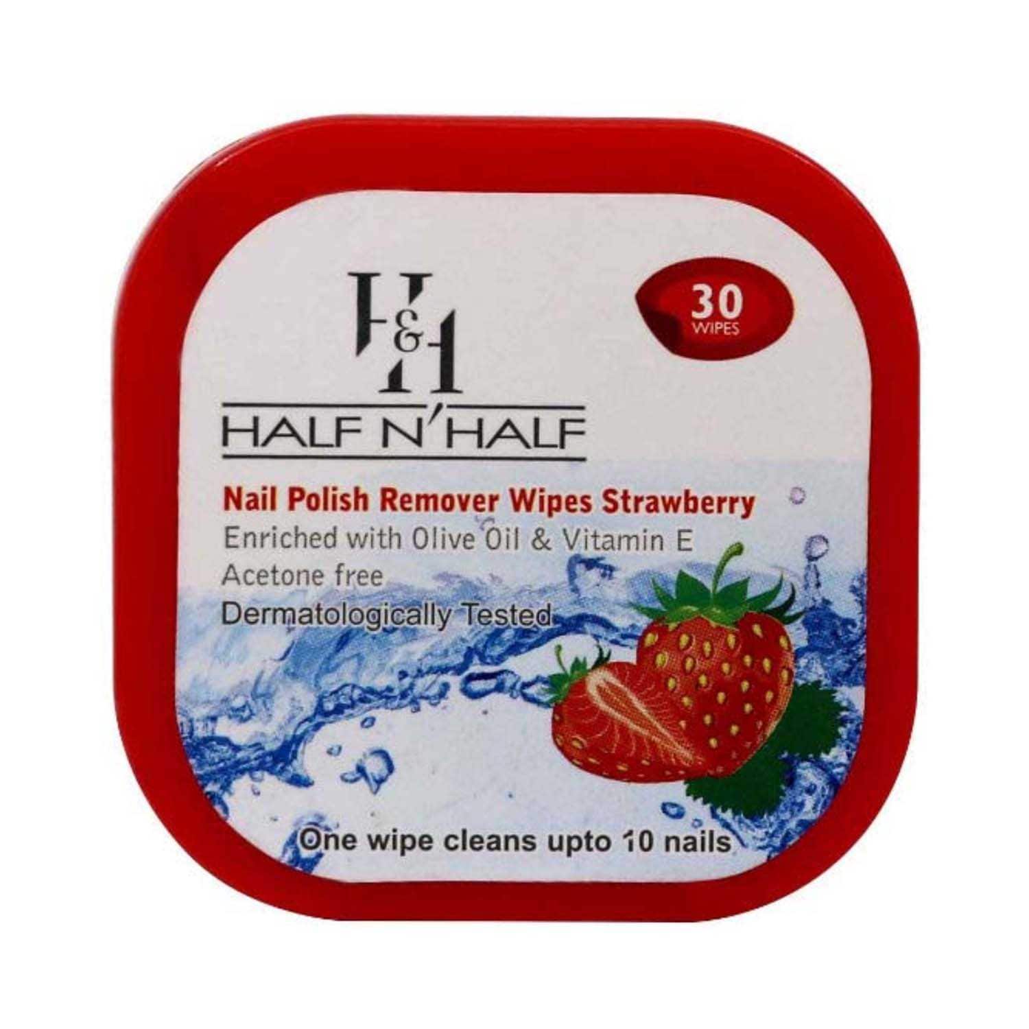 Half N Half | Half N Half Strawberry Nail Polish Remover Wipes - (30 Pcs)