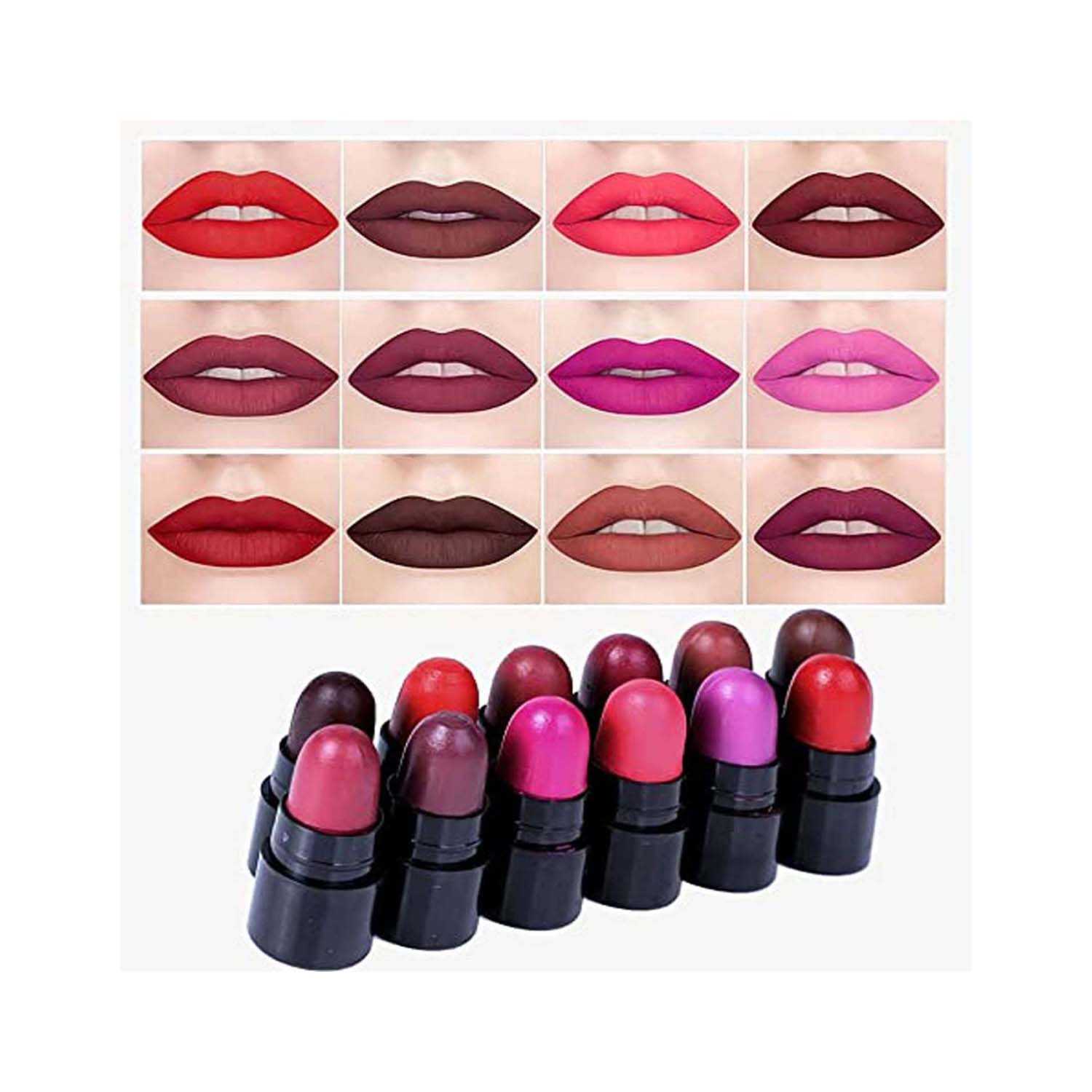 Matt Look | Matt look Colour Madness Travel Pack Lipstick - Multicolor-A (12 Pcs)