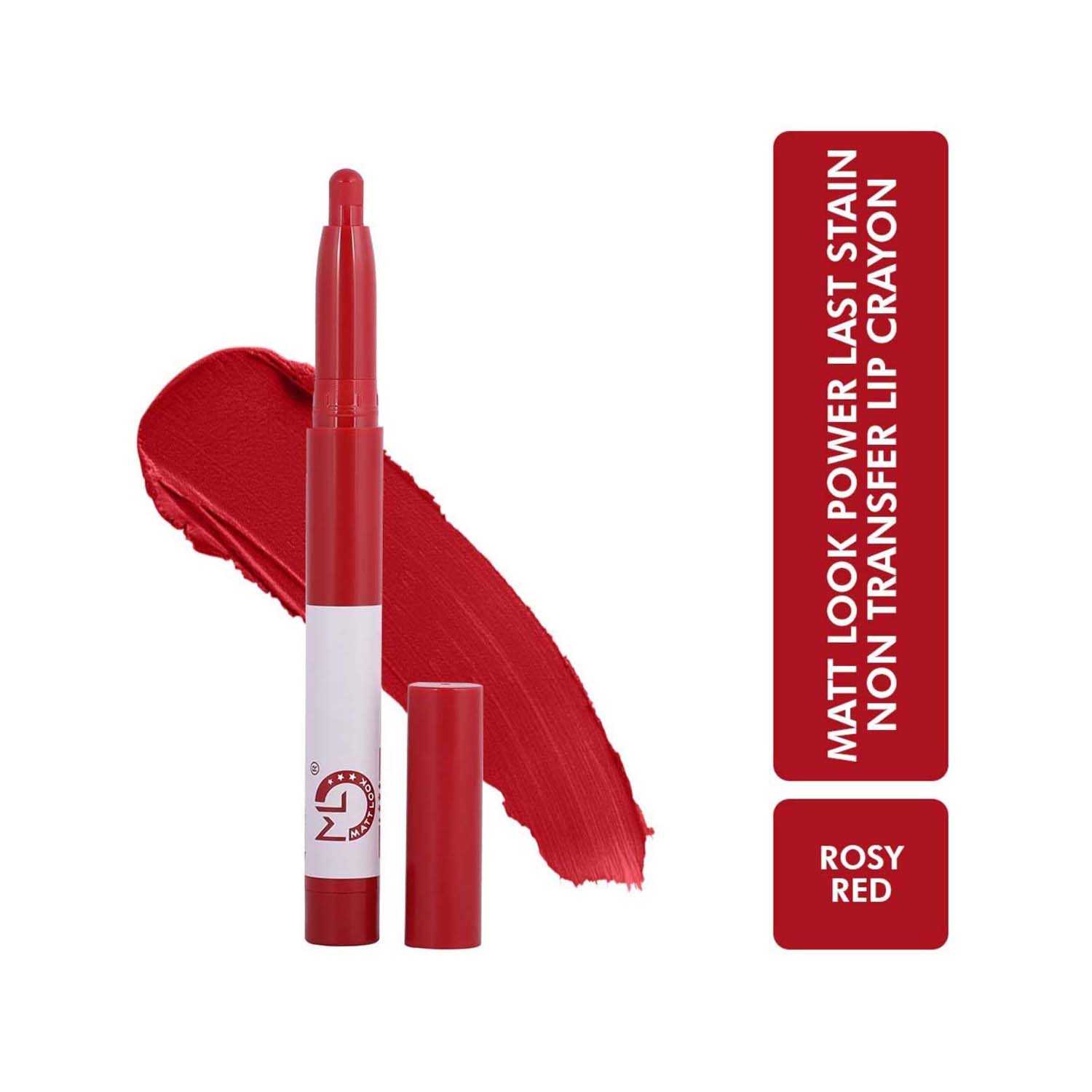 Matt Look | Matt Look Power Last Lip Stain Crayon Lipstick - Rosy Red (1.3g)