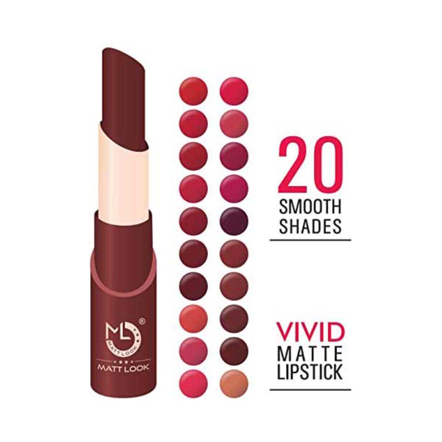 Matt Look | Matt Look Vivid Matte Lipstick - 19 Hot Chocolate (3.8g)
