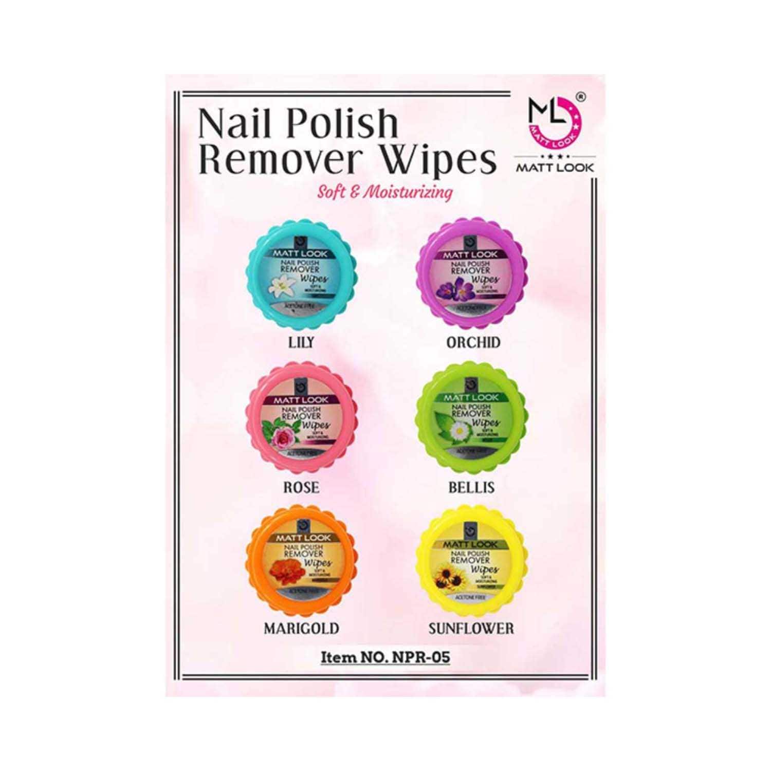 Matt Look | Matt Look Lilly Nail Polish Remover Wipes - (25 Pcs)