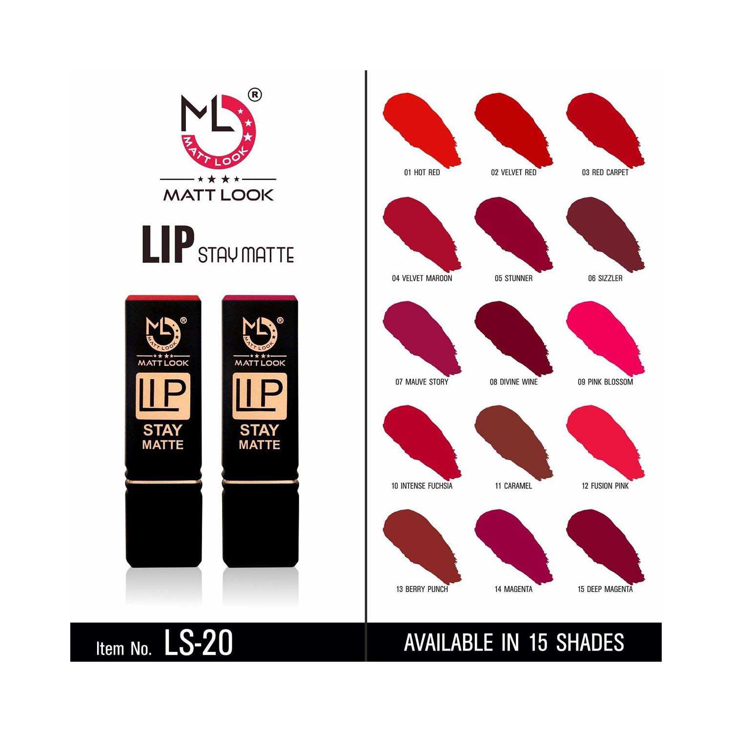 Matt Look | Matt Look Stay Matte Lipstick - 02 Velvet Red (3.5g)