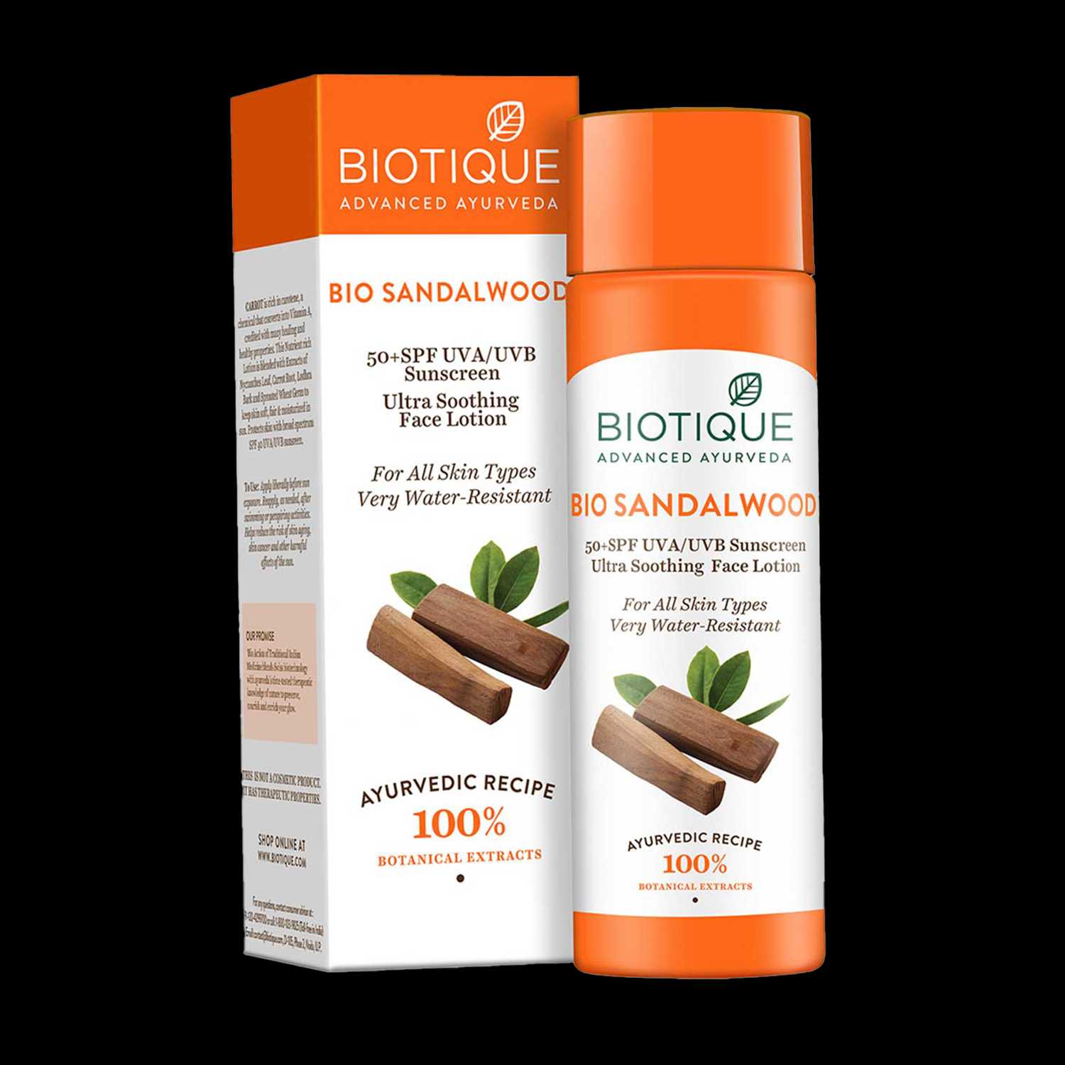 Biotique | Biotique Bio Sun Shield Sandalwood 50+ SPF UVB Sunscreen Ultra Protective Lotion - (120ml)
