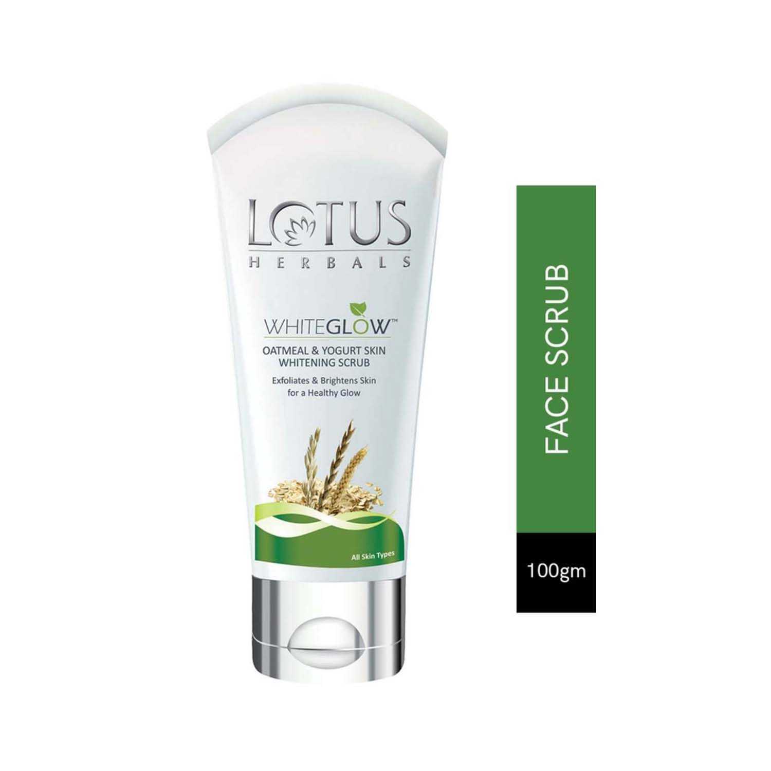 Lotus | Lotus Herbals Whiteglow Oatmeal & Yogurt Skin Whitening Scrub - (100g)