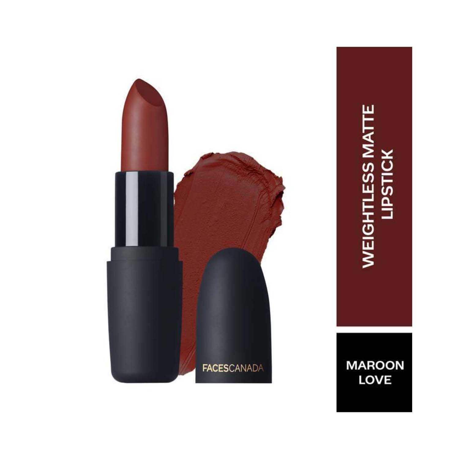 Faces Canada | Faces Canada Weightless Matte Finish Lipstick -06 Maroon Love (4g)