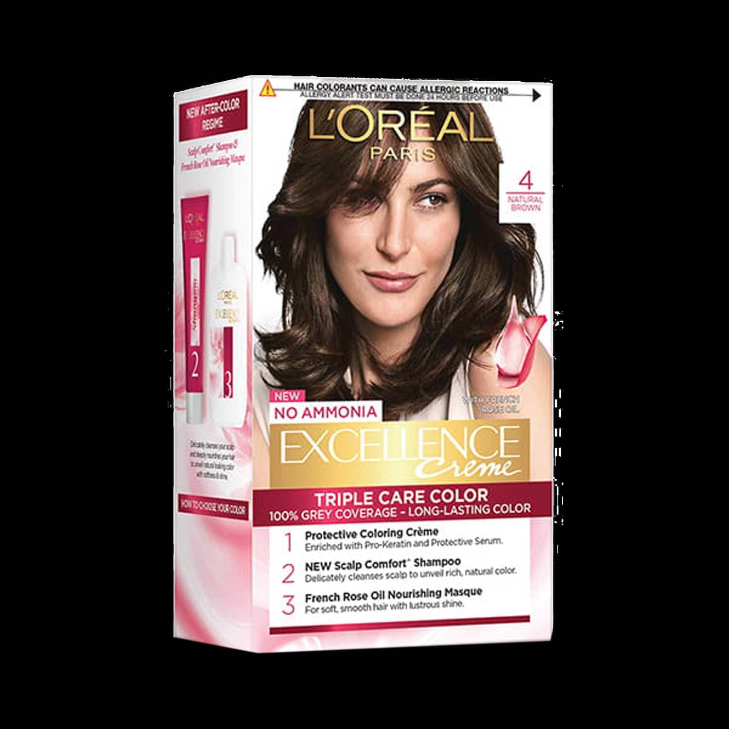 L'Oreal Paris | L'Oreal Paris Excellence Creme Hair Color, 4 Natural Brown/Natural Dark Brown, 72ml+100g