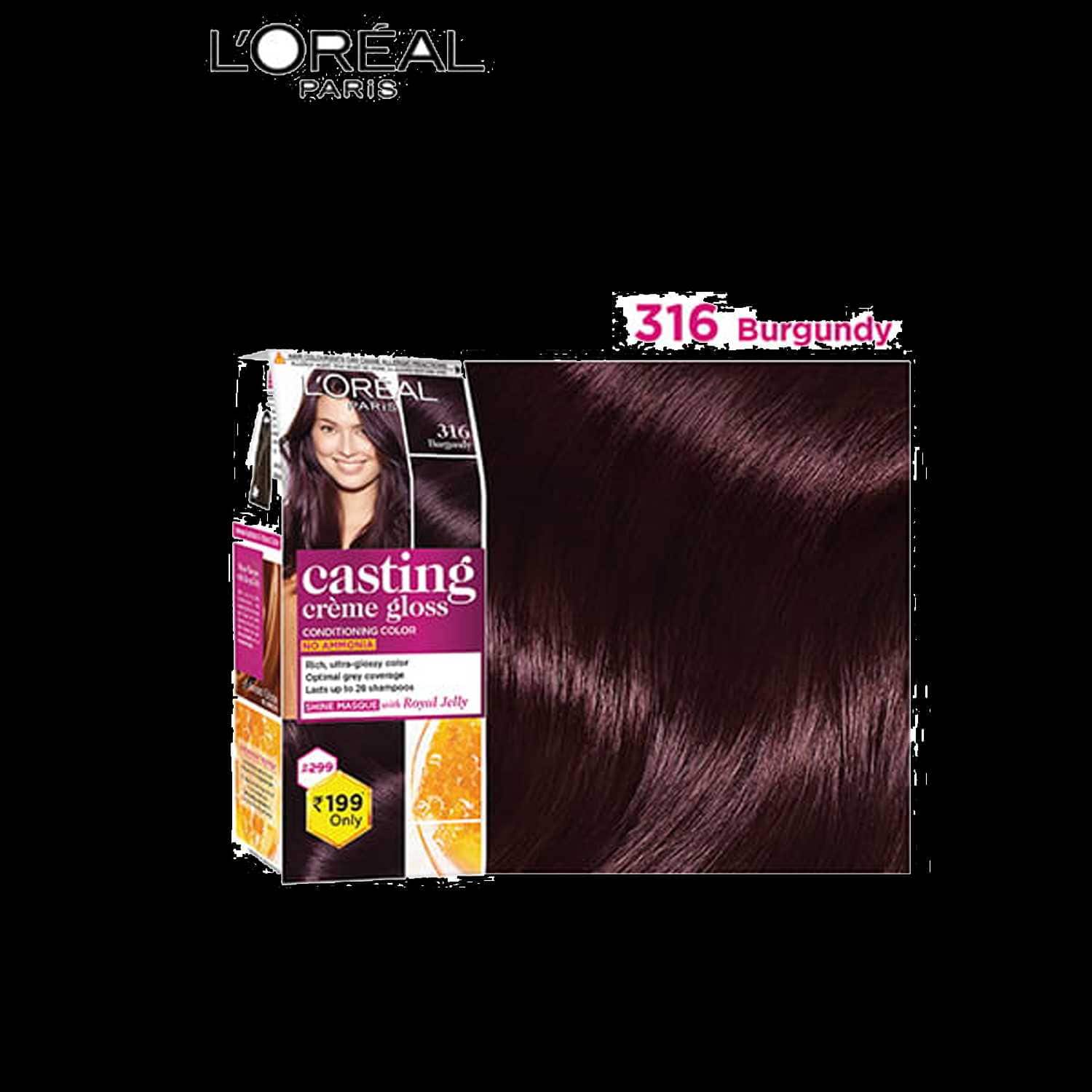 L'Oreal Paris | L'Oreal Paris Casting Crème Gloss Small Pack, 316 Burgundy, 45g