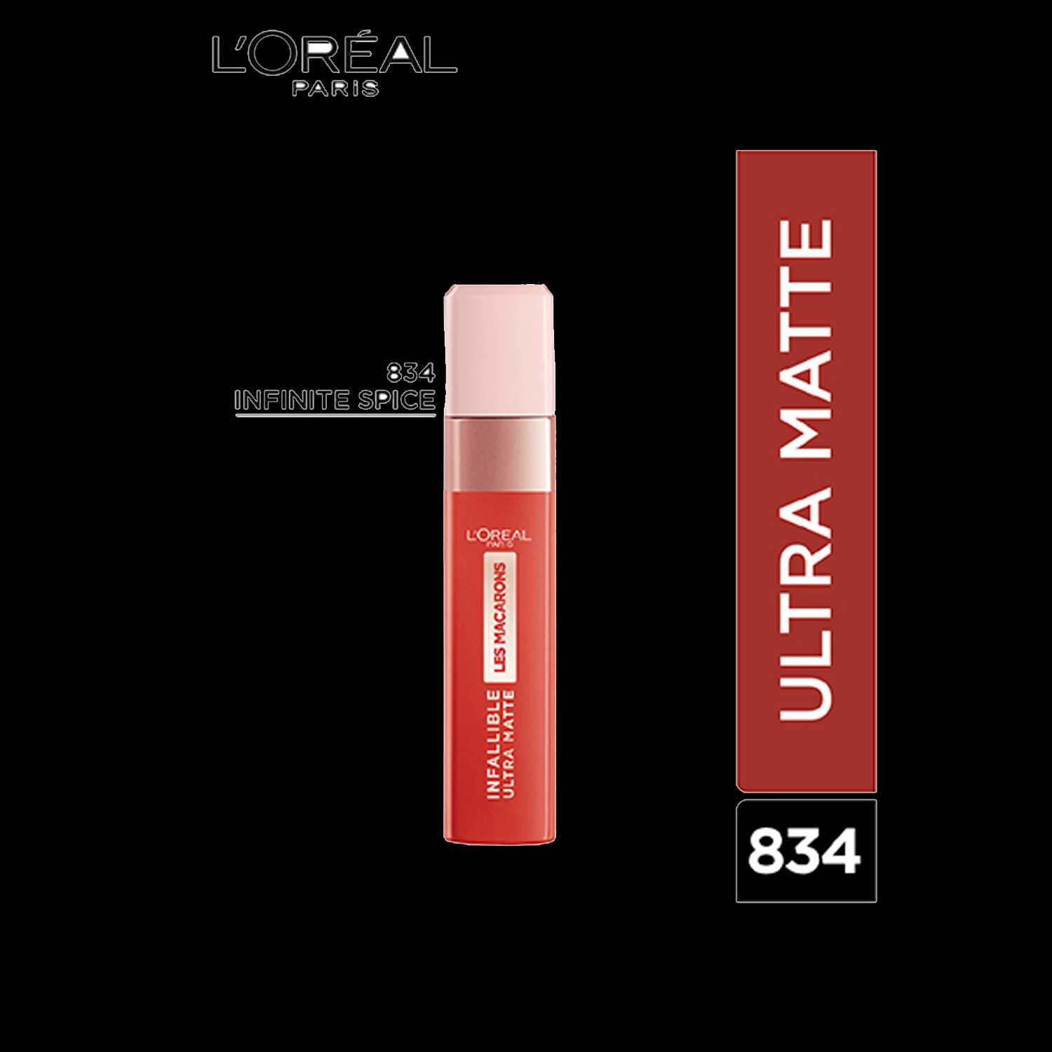 L'Oreal Paris | L'Oréal Paris Infallible Ultra Matte Liquid Lipstick,Les Macarons, 834 Infinite Spice, 5g