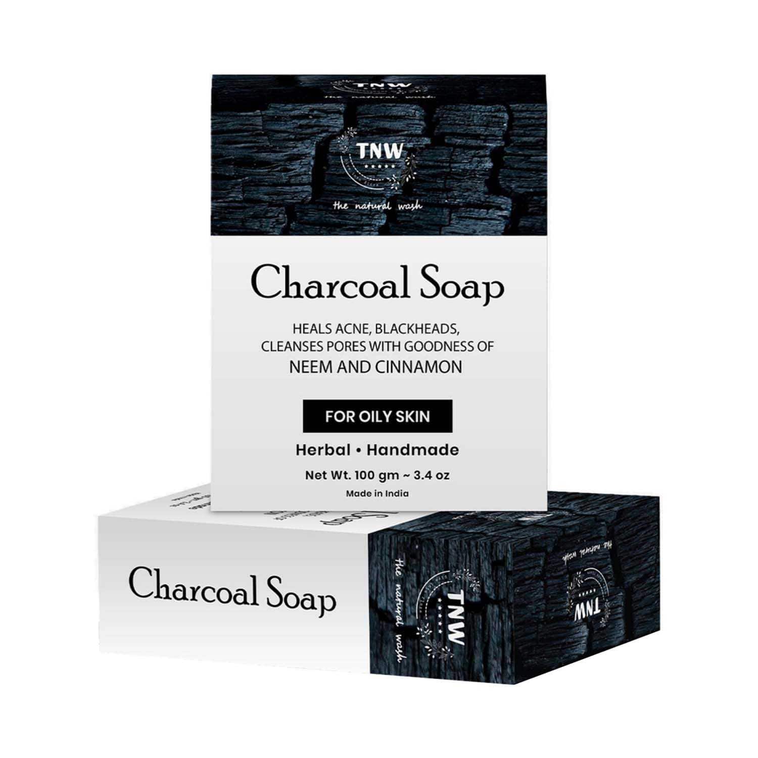 The Natural Wash Handmade Activated Charcoal Soap With Anti-Pollution Effect - (100g)