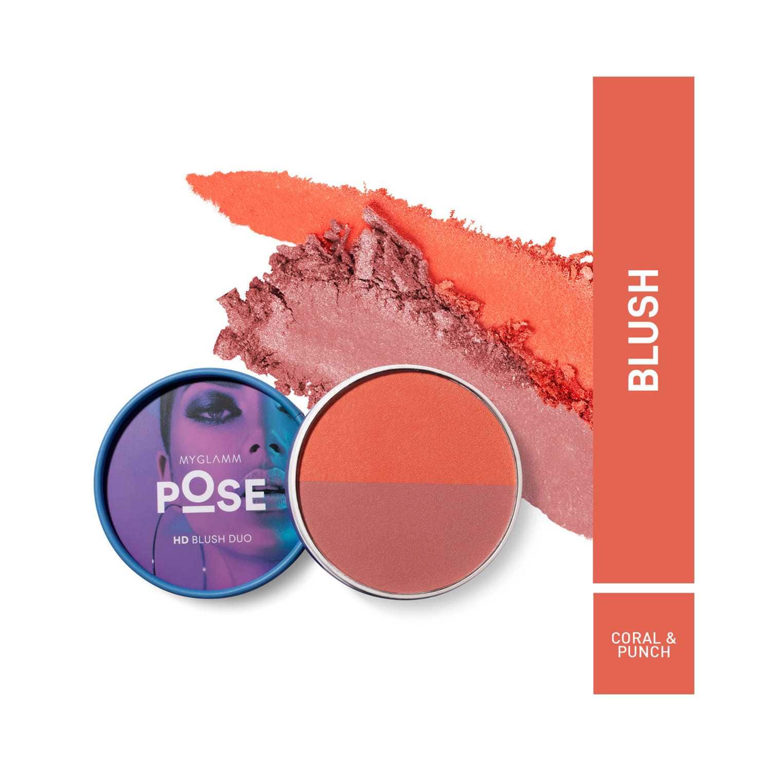 MYGLAMM | Myglamm Pose HD Blush Duo - Coral & Punch (9g)