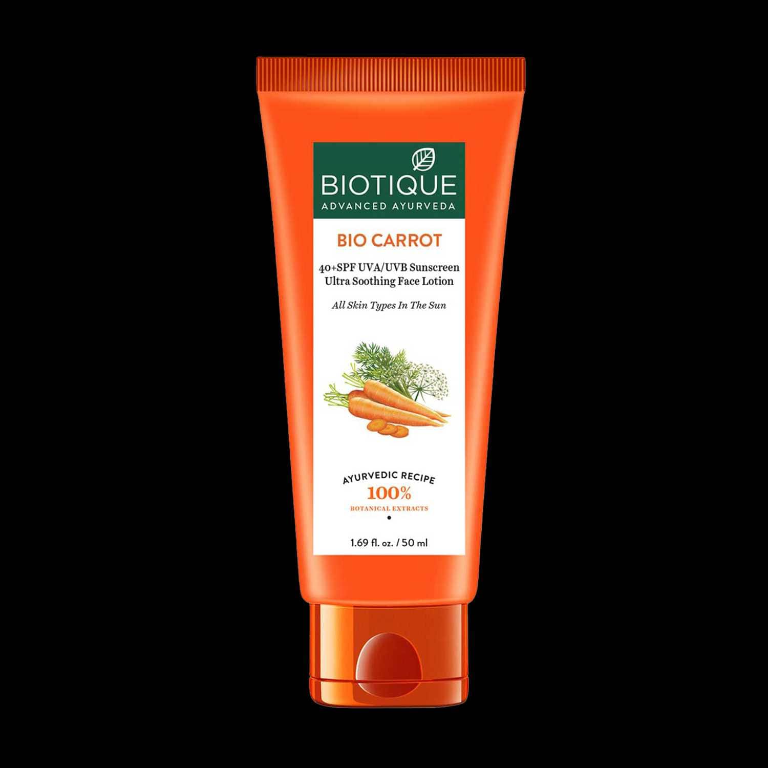 Biotique | Biotique Bio Carrot 40+ SPF UVA/UVB Sunscreen Ultra Soothing Face Lotion - (50ml)