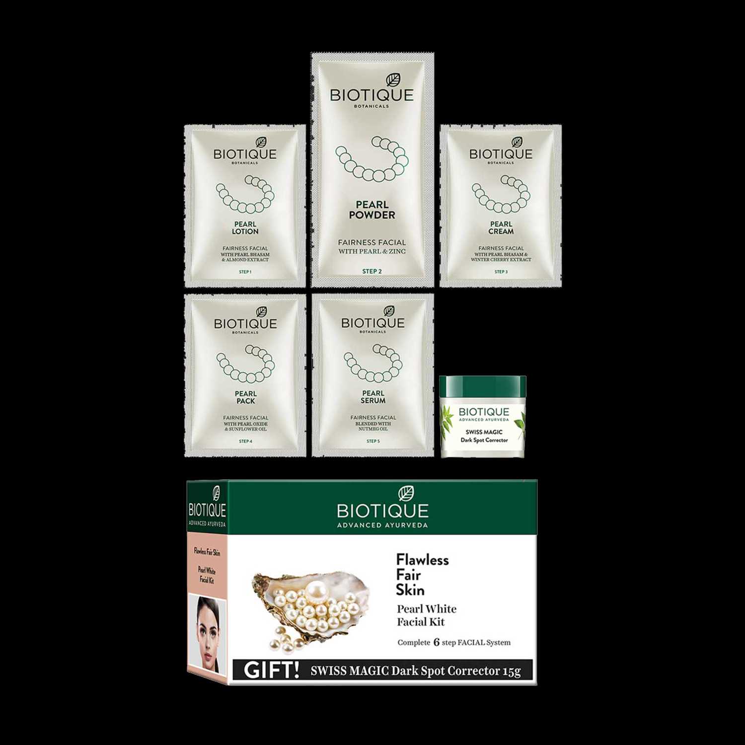 Biotique | Biotique Pearl White Facial Kit - (6 Pcs)