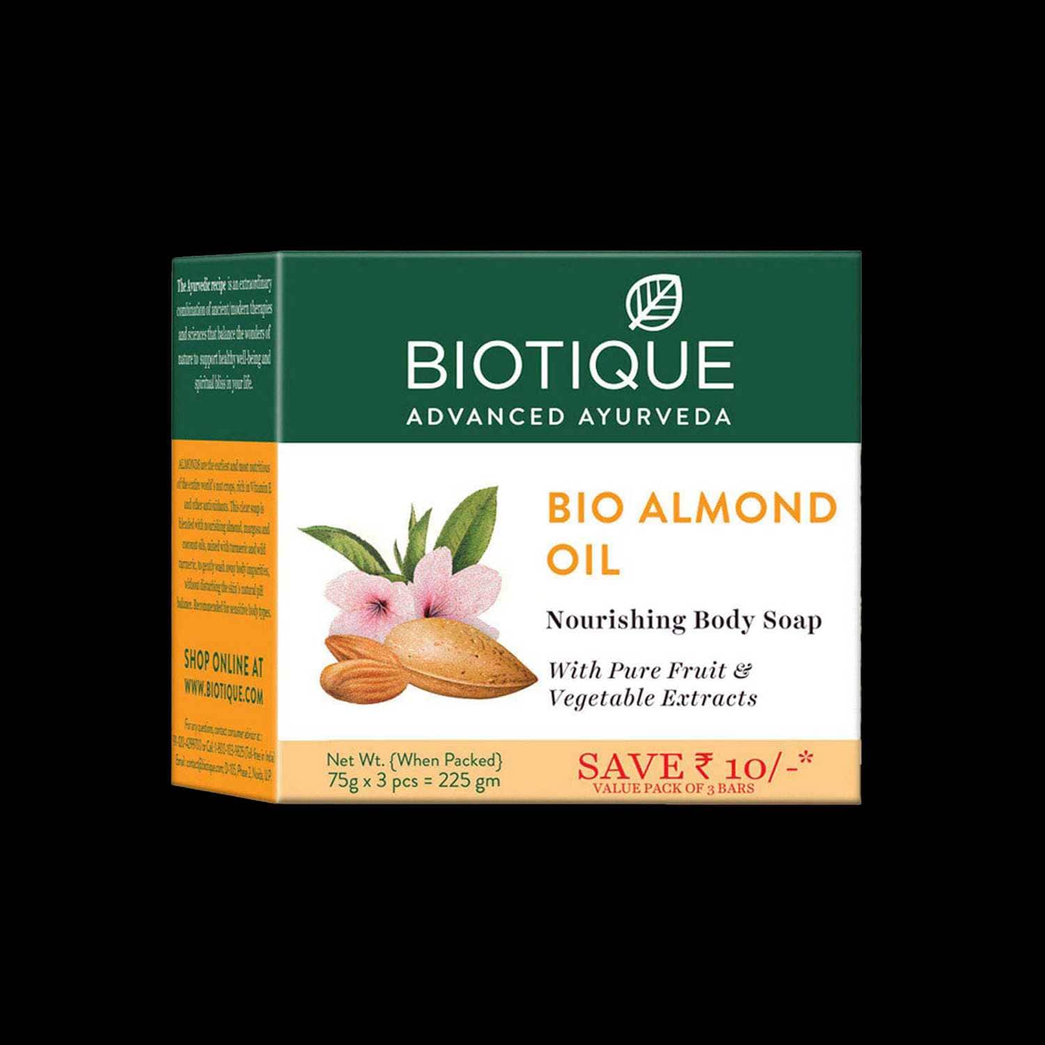 Biotique Bio Almond Oil Nourishing Body Soap - (3 Pcs)
