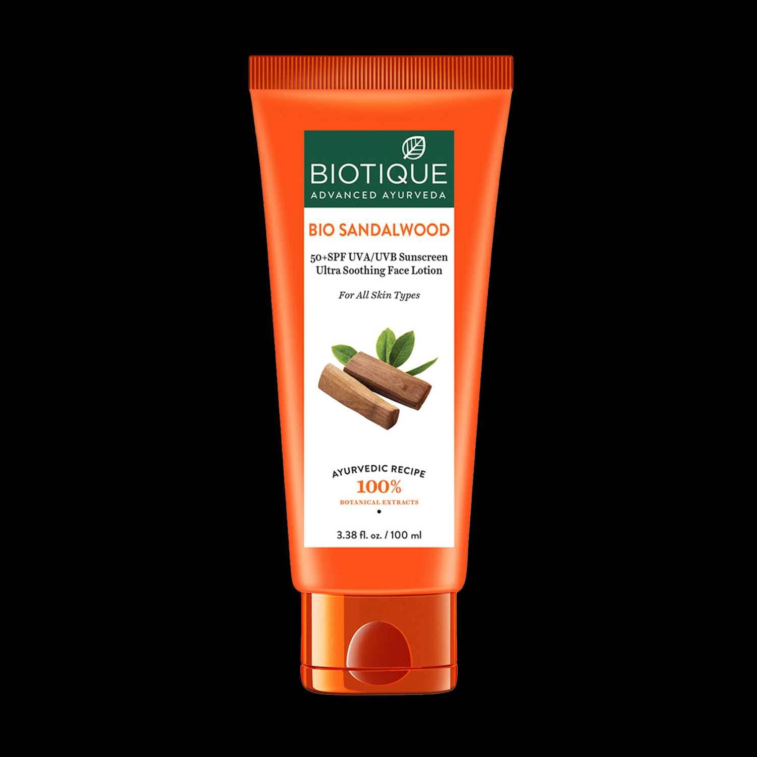 Biotique | Biotique Bio Sandalwood 50+ SPF UVA/UVB Sunscreen Ultra Soothing Face Lotion - (100ml)