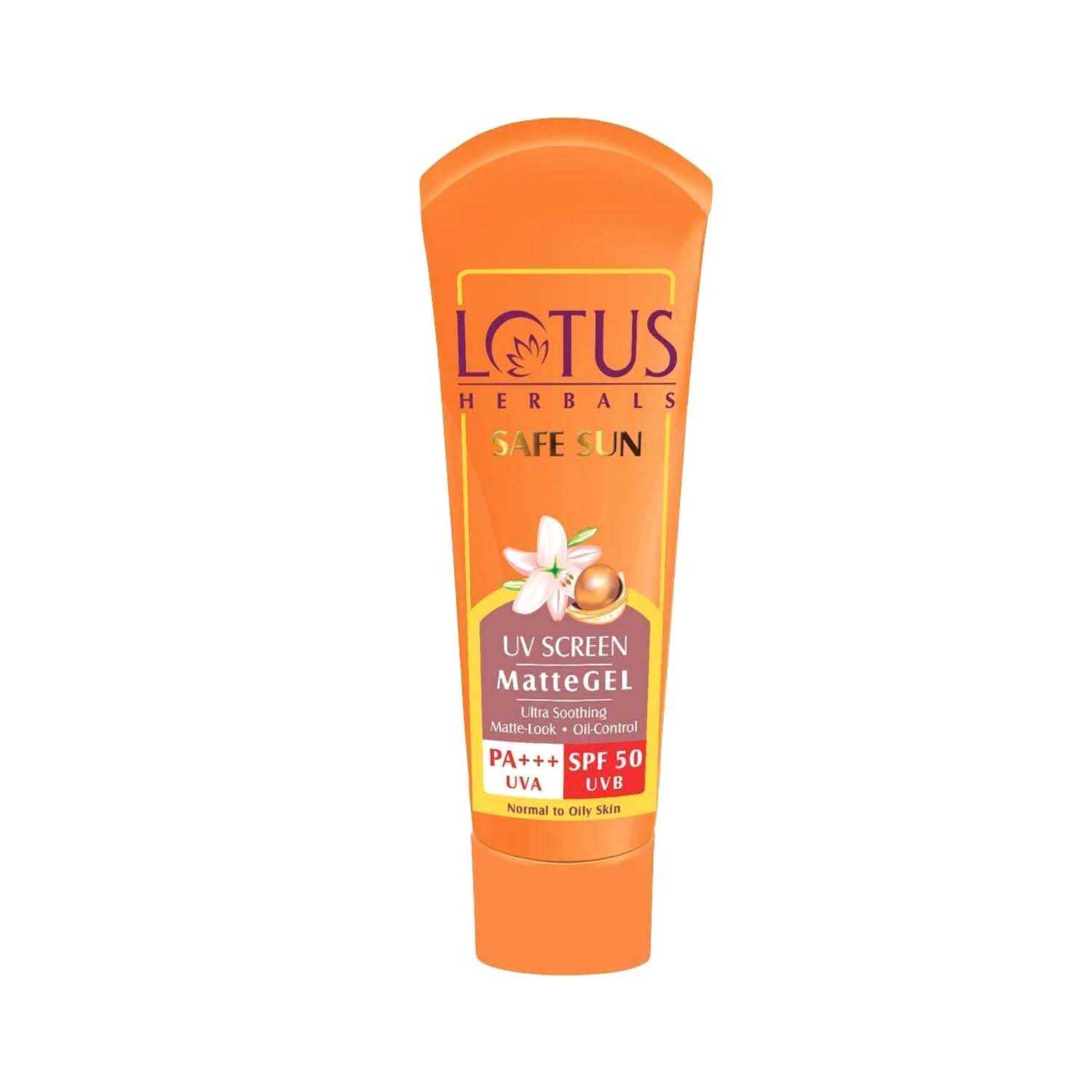 Lotus | Lotus Herbals Safe Sun UV Screen Matte Gel Pa+++ SPF 50 Sunscreen - (30g)