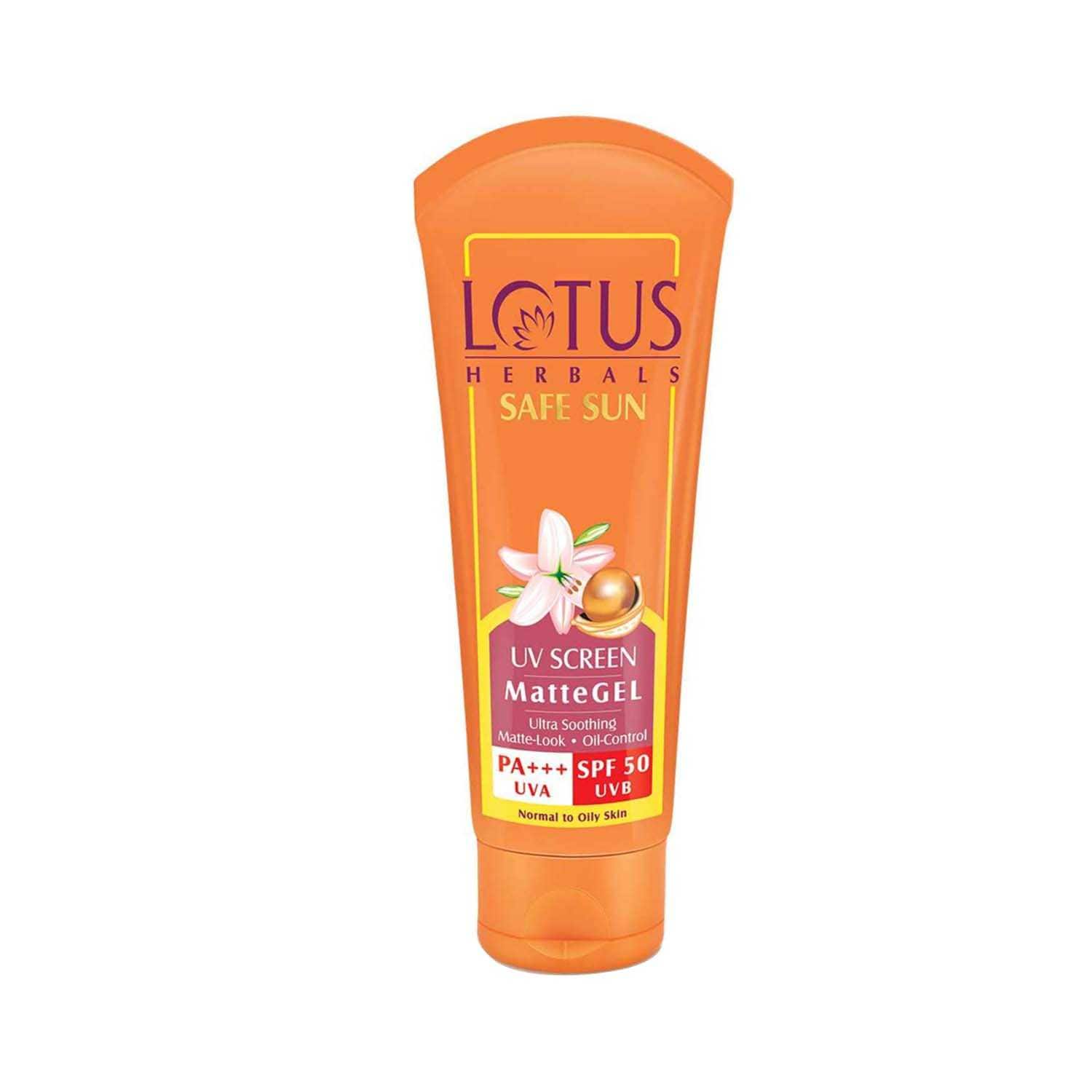 Lotus | Lotus Herbals Safe Sun UV Screen Matte Gel Pa+++ SPF 50 Sunscreen - (100g)