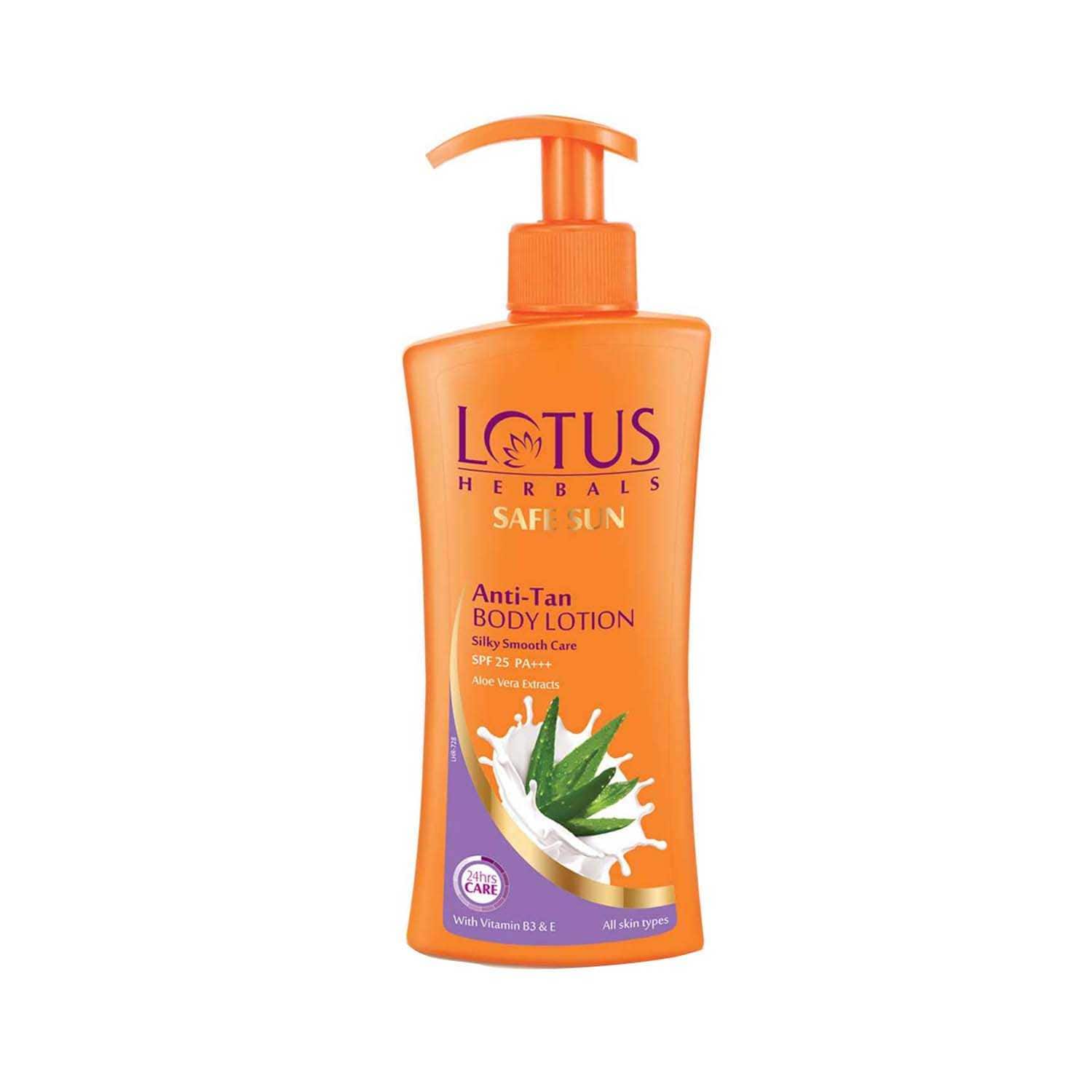 Lotus | Lotus Herbals Safe Sun Anti-Tan Body Lotion Silky Smooth Care SPF 25 Pa+++ - (250ml)