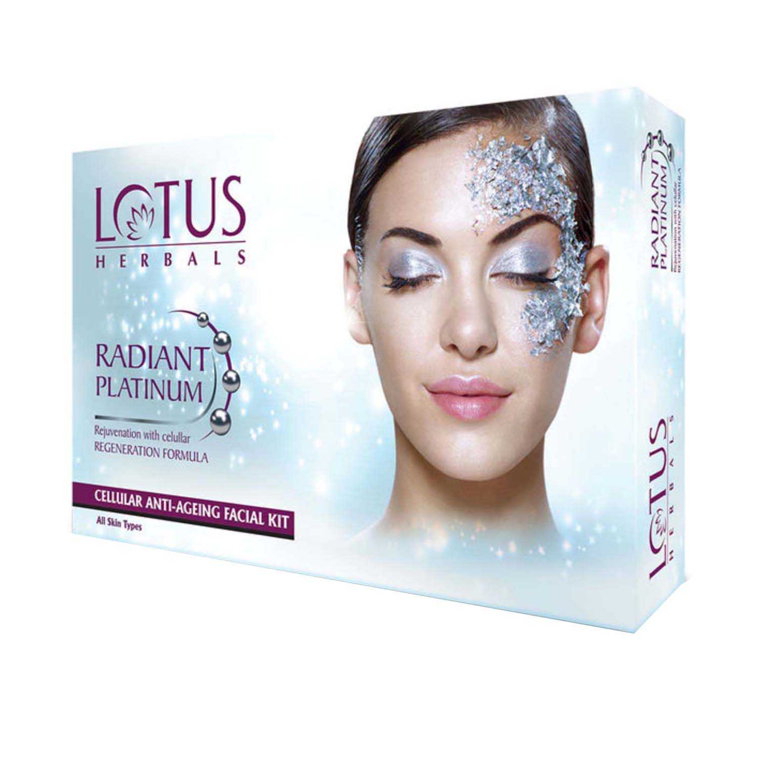 Lotus | Lotus Herbals Radiant Platinum Cellular Anti-Ageing 4 In 1 Facial Kit - (148g)