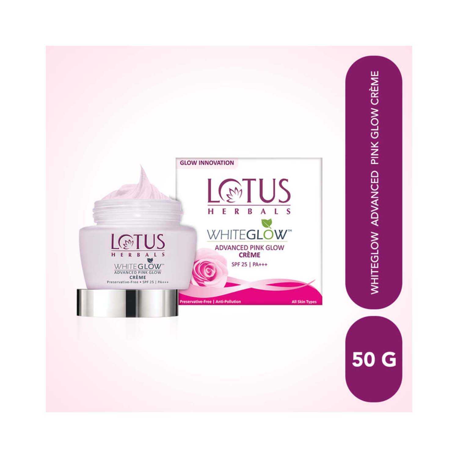 Lotus | Lotus Herbals Whiteglow Advanced Pink Glow Creme SPF 25 Pa+++ - (50g)