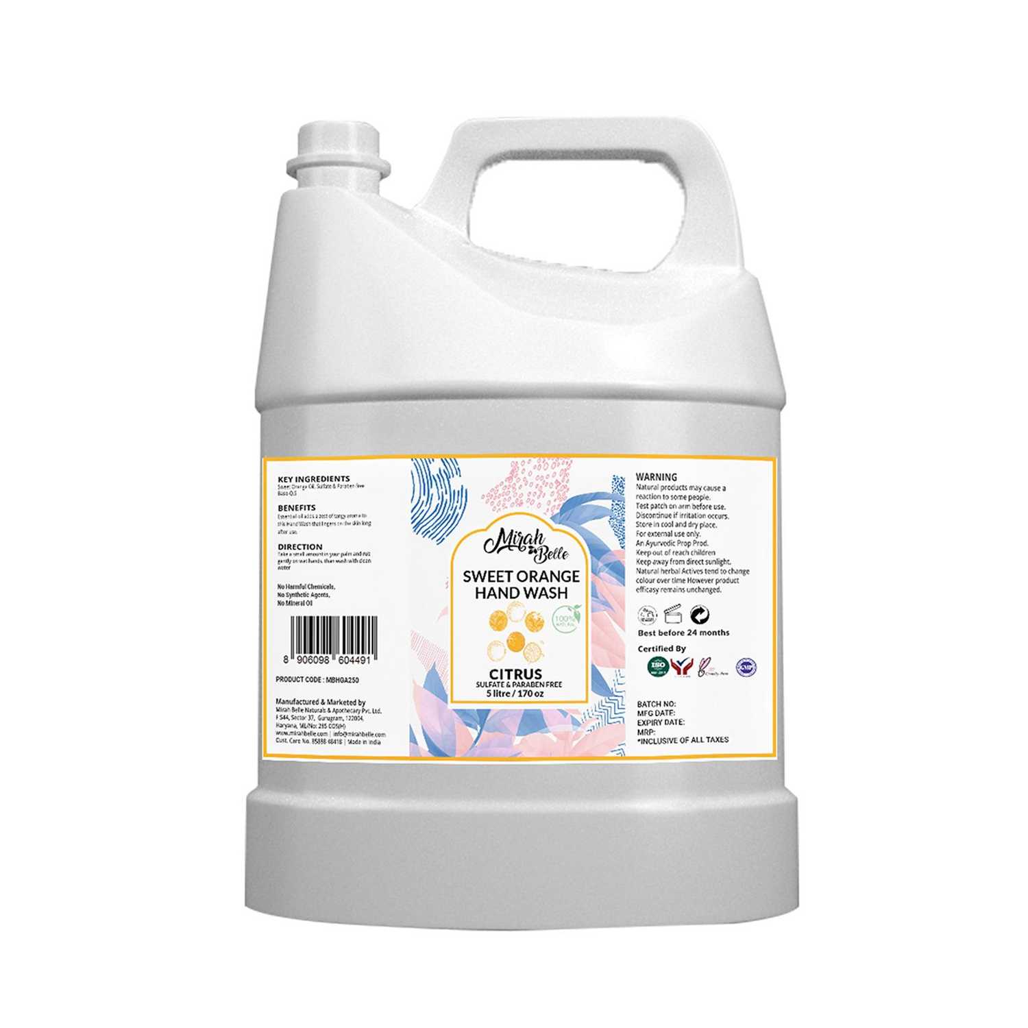 Mirah Belle | Mirah Belle Sweet Orange Natural Hand Wash (5000ml)