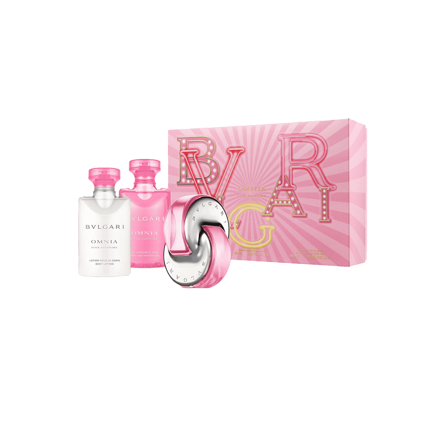 Bvlgari | Bvlgari Omnia Pink Sapphire Gift Set: Eau de Toilette40ml, SG40ml, BL40ml - 3 Pcs
