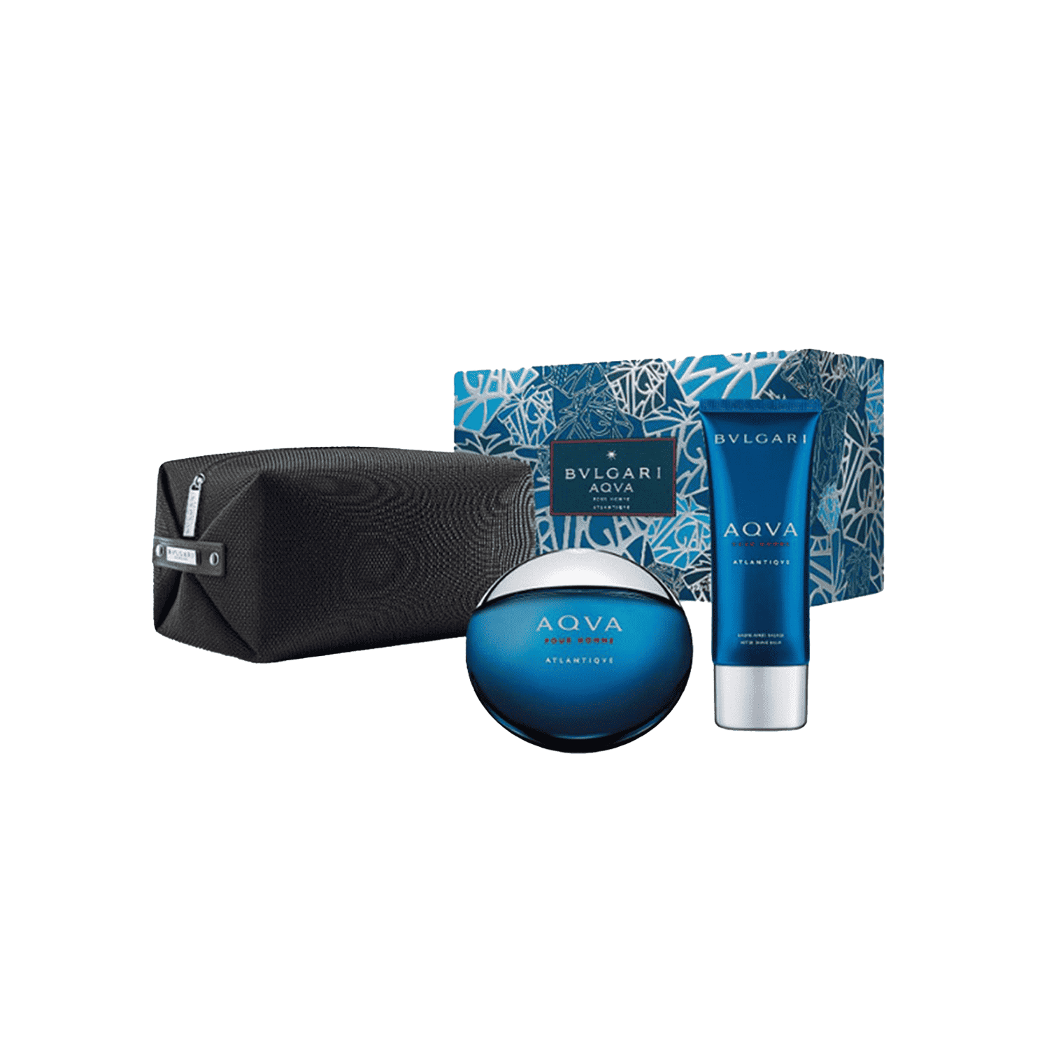 Bvlgari | Bvlgari Aqva Atlantiqve Set: Eau de Toilette 100ml, After Shave Balm 100ml, Pouch - 3 Pcs