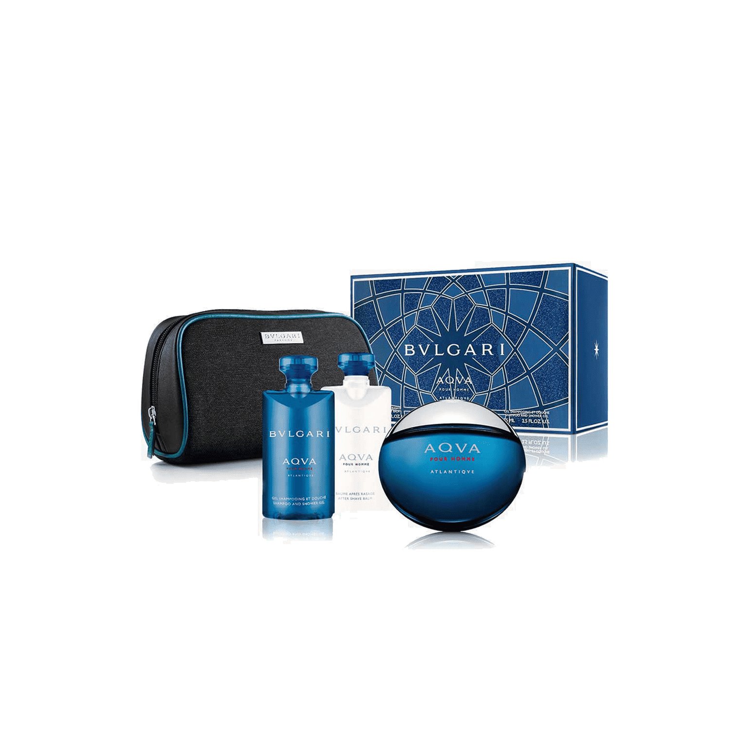 Bvlgari | Bvlgari Atlantique Gift Set: Eau de Toilette100ml, Shampoo and Shower Gel 75ml, After Shave Balm 75ml - 4 Pcs