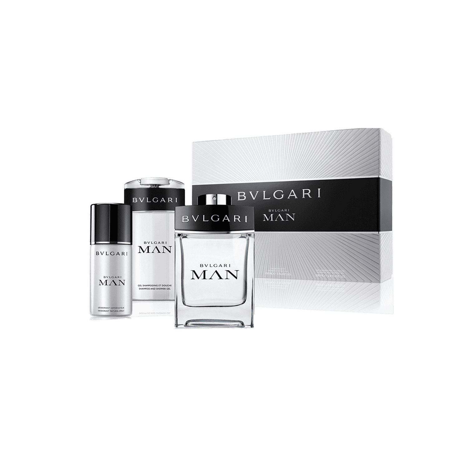 Bvlgari | Bvlgari Man Gift Set: Eau de Toilette 150ml, Shampoo and Shower Gel 200ml, Deo100ml (4 Pcs)