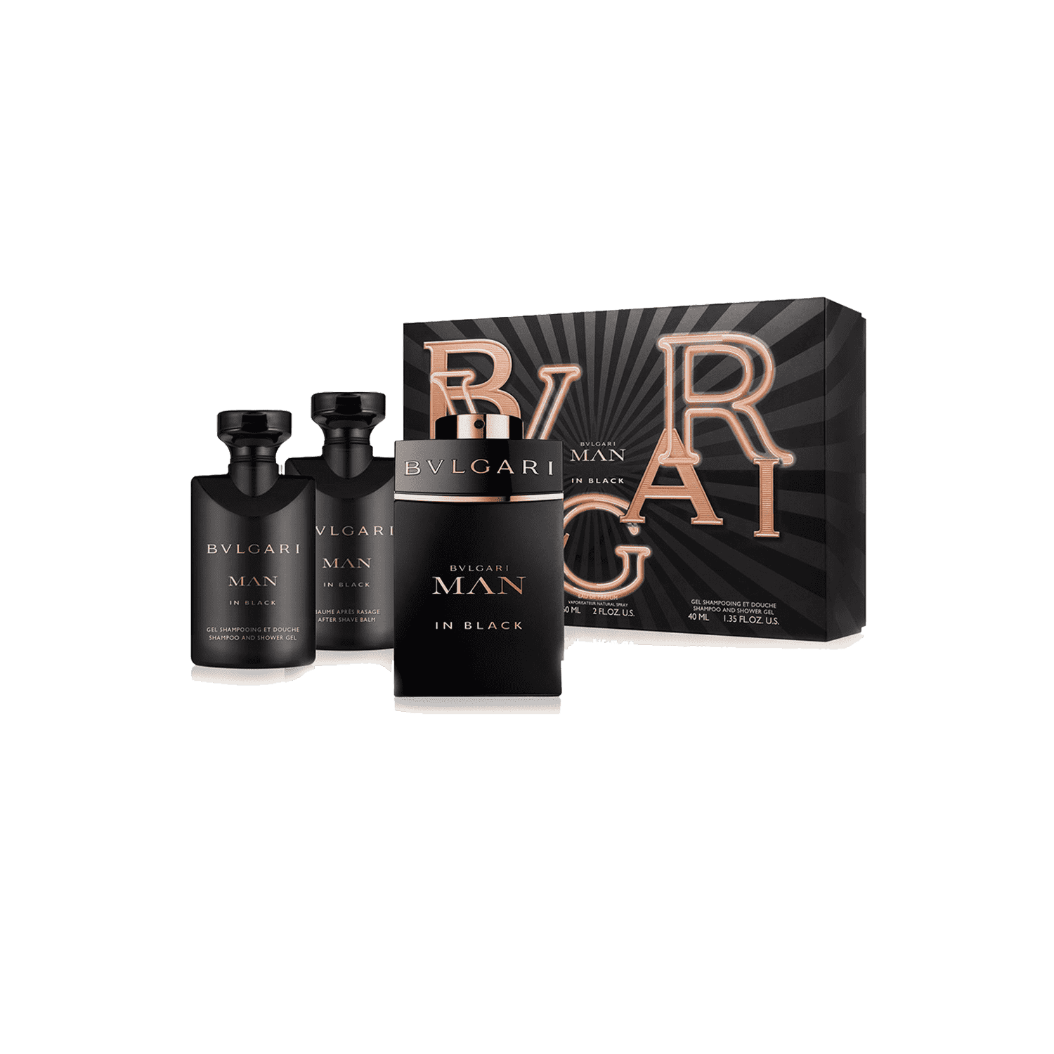 Bvlgari | Bvlgari Man In Black Gift Set: EDP60ml, SG40ml, After Shave Balm 40ml - 3 Pcs