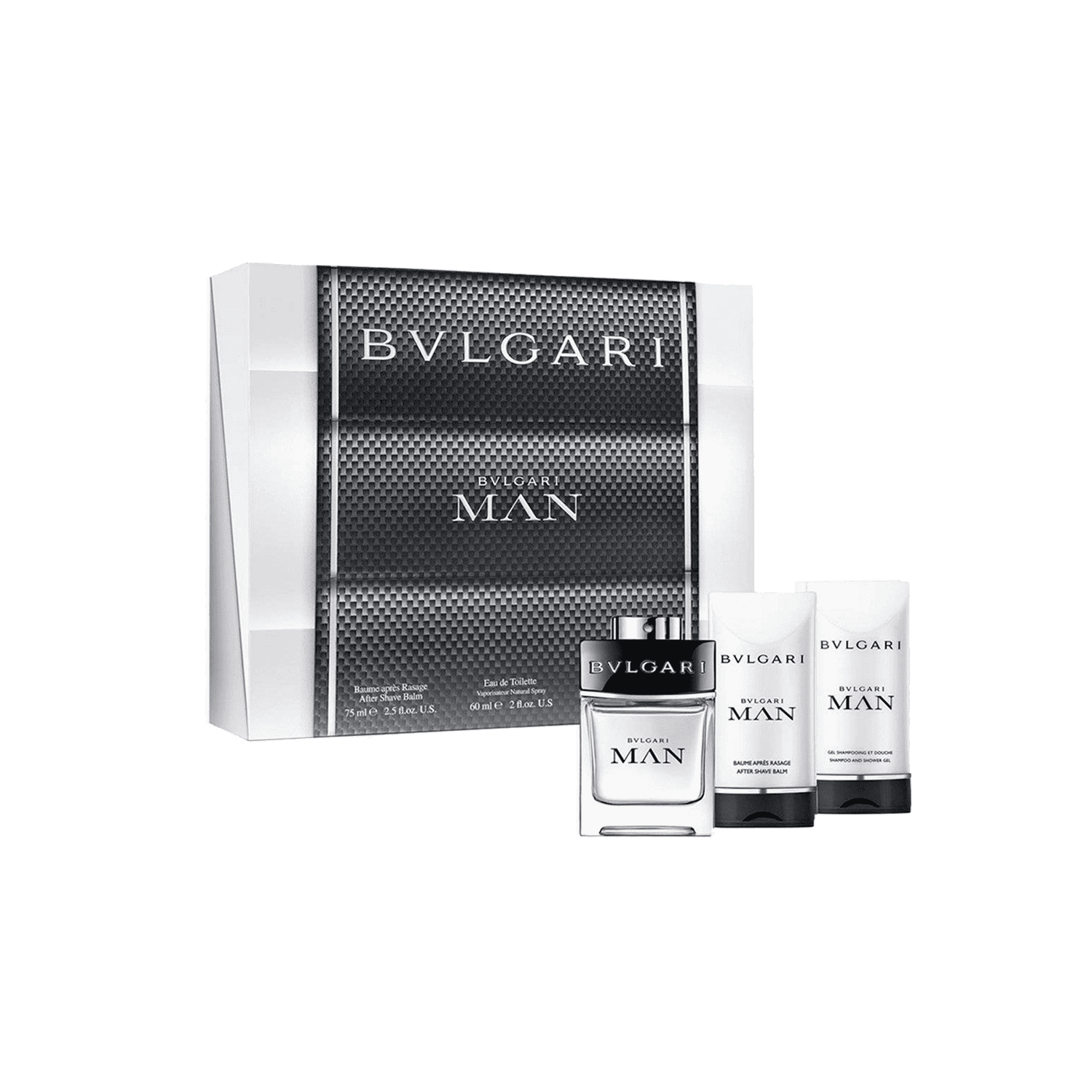 Bvlgari | Bvlgari Man Gift Set: Eau de Toilette60ml, ASE75ml, Shampoo and Shower Gel75ml - 4 Pcs